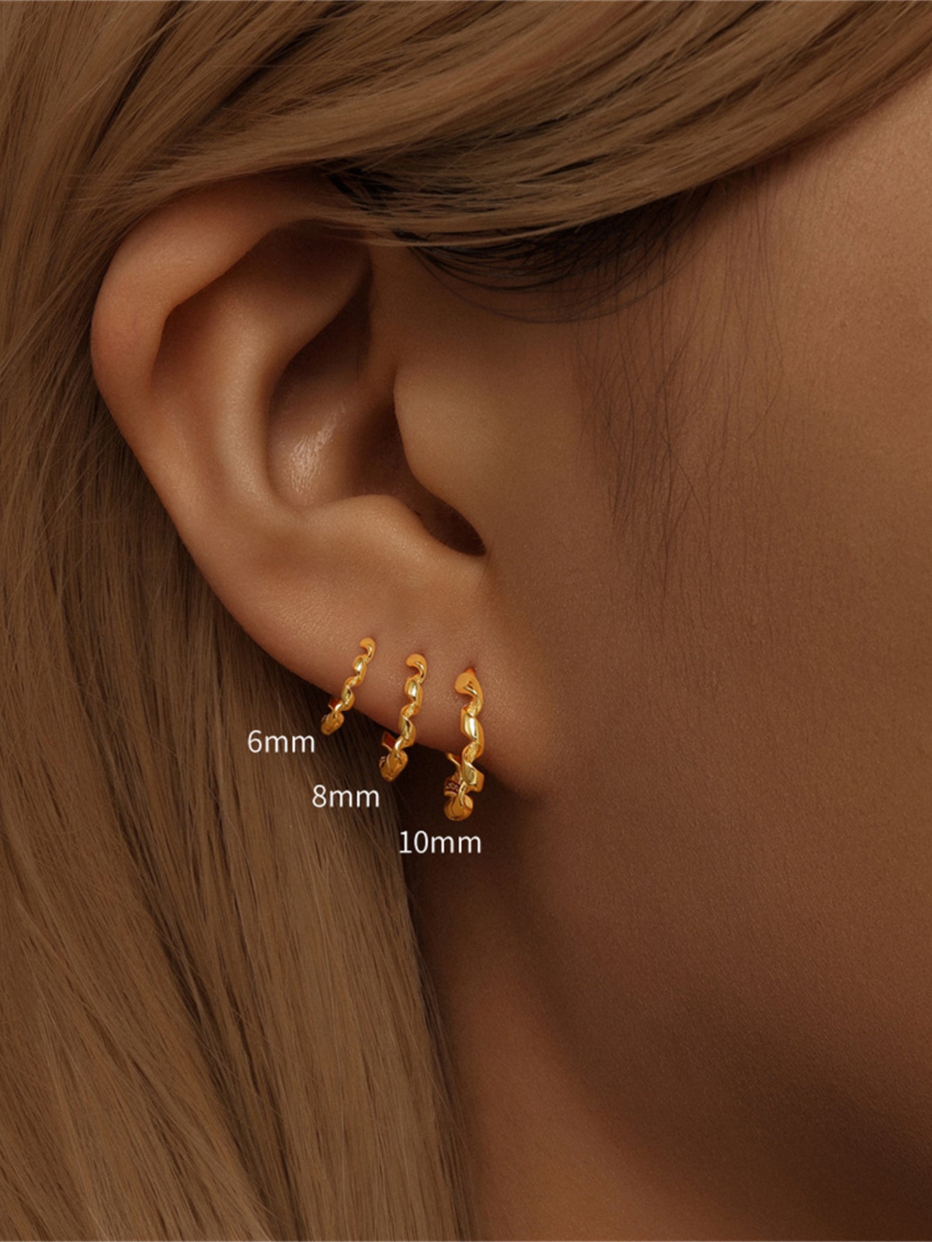 925 Sterling Silver Rope Twist Huggie Earrings