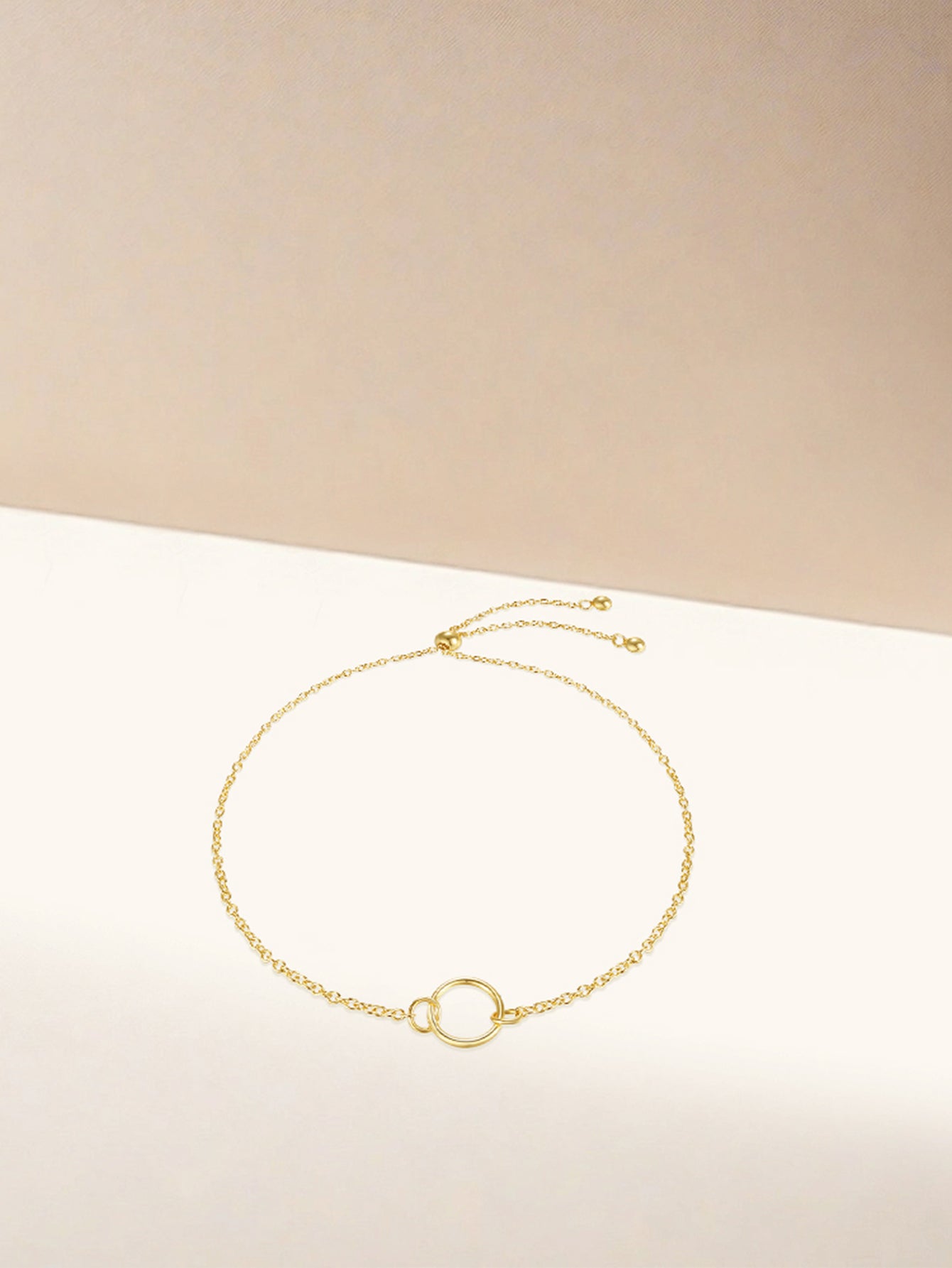 925 Sterling Silver Minimalist Circle Chain Bracelet