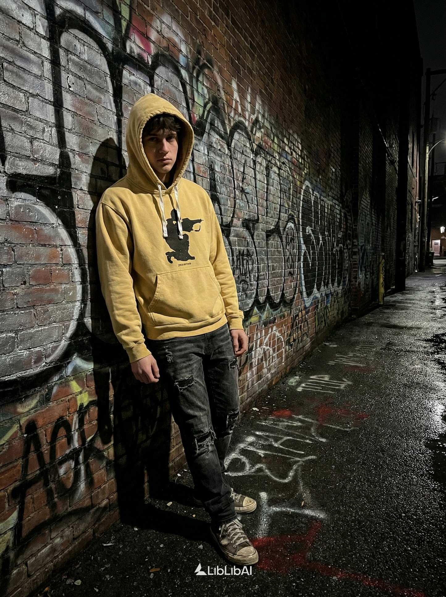 AOKLOK® Oversized Street Hoodie – Beige