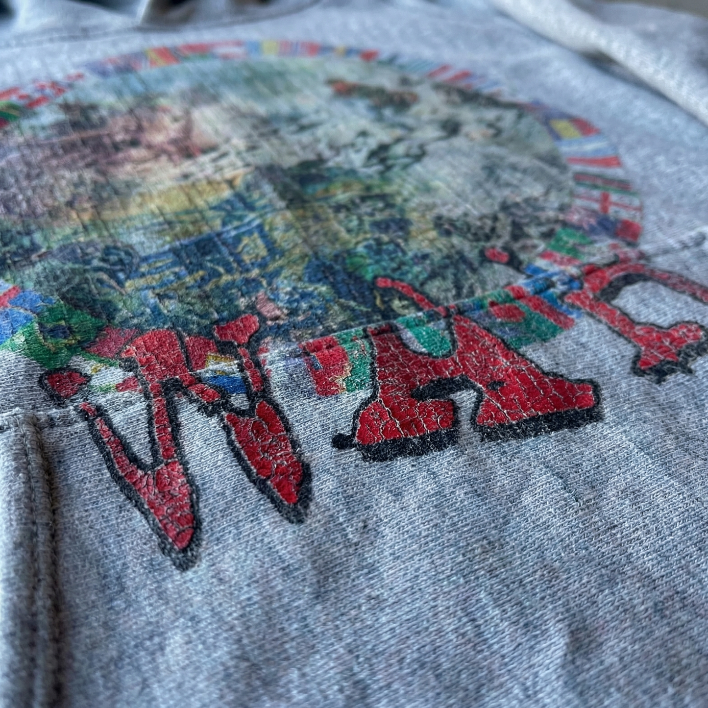 AOKLOK® Vintage Graphic Hoodie – Washed Grey Edition