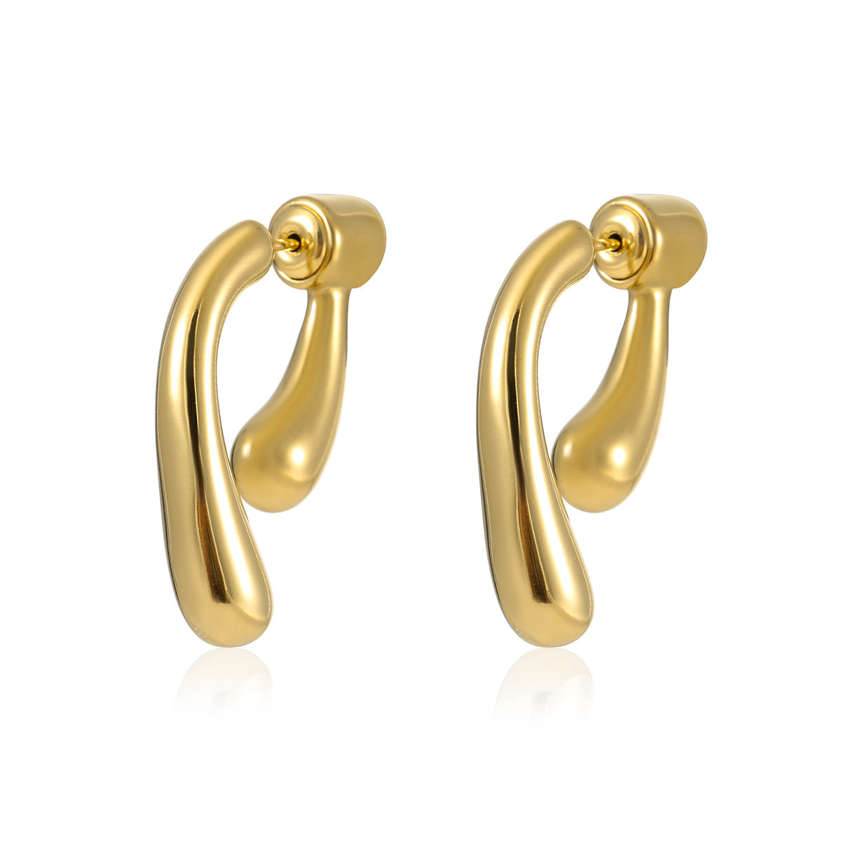 Titanium Minimalist Sculptural Open Drop Earrings