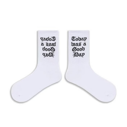 Unseen Echoes American Street Sanskrit Letter Socks