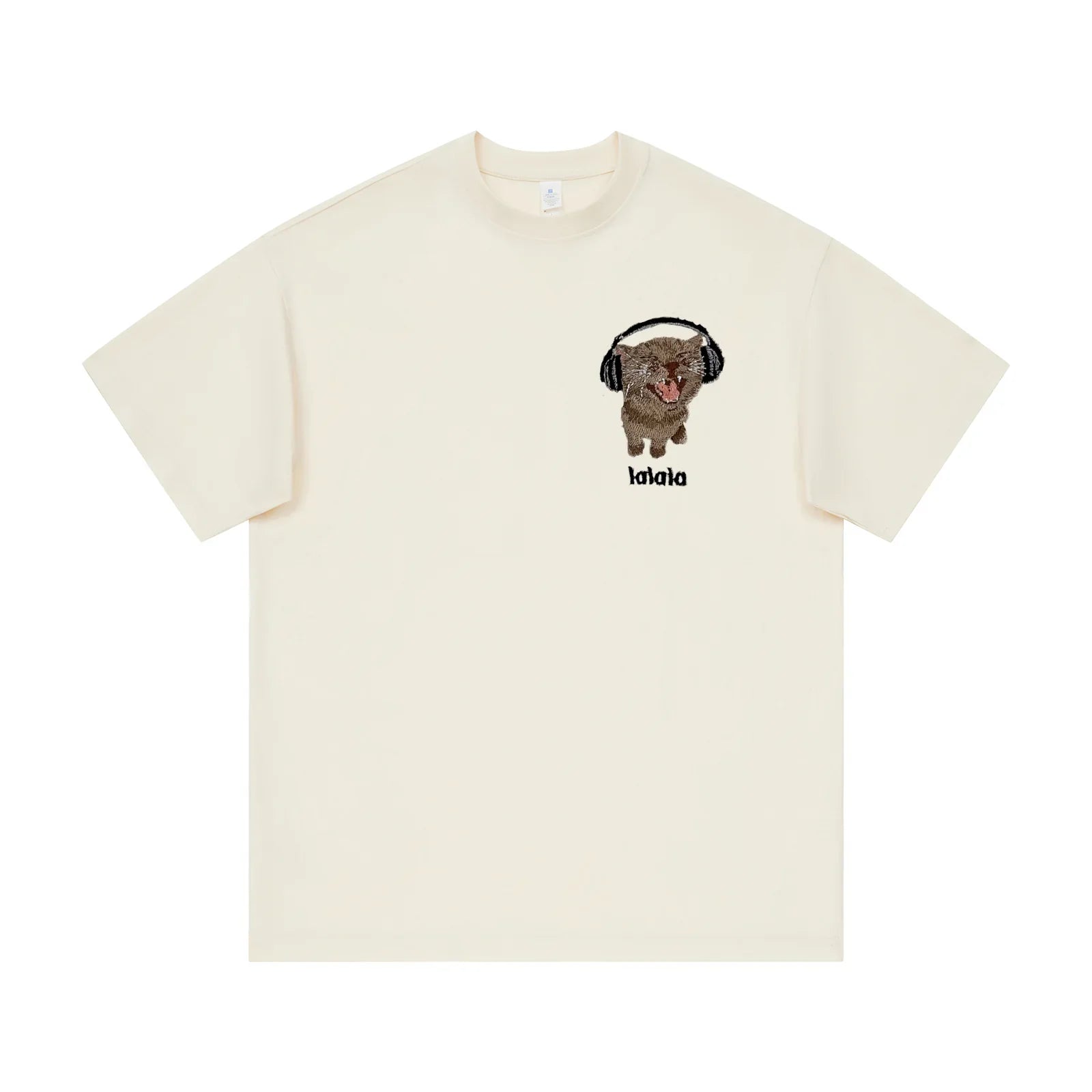 Aoklok & Evokyn Cute Cat Embroidery Couple T-Shirts