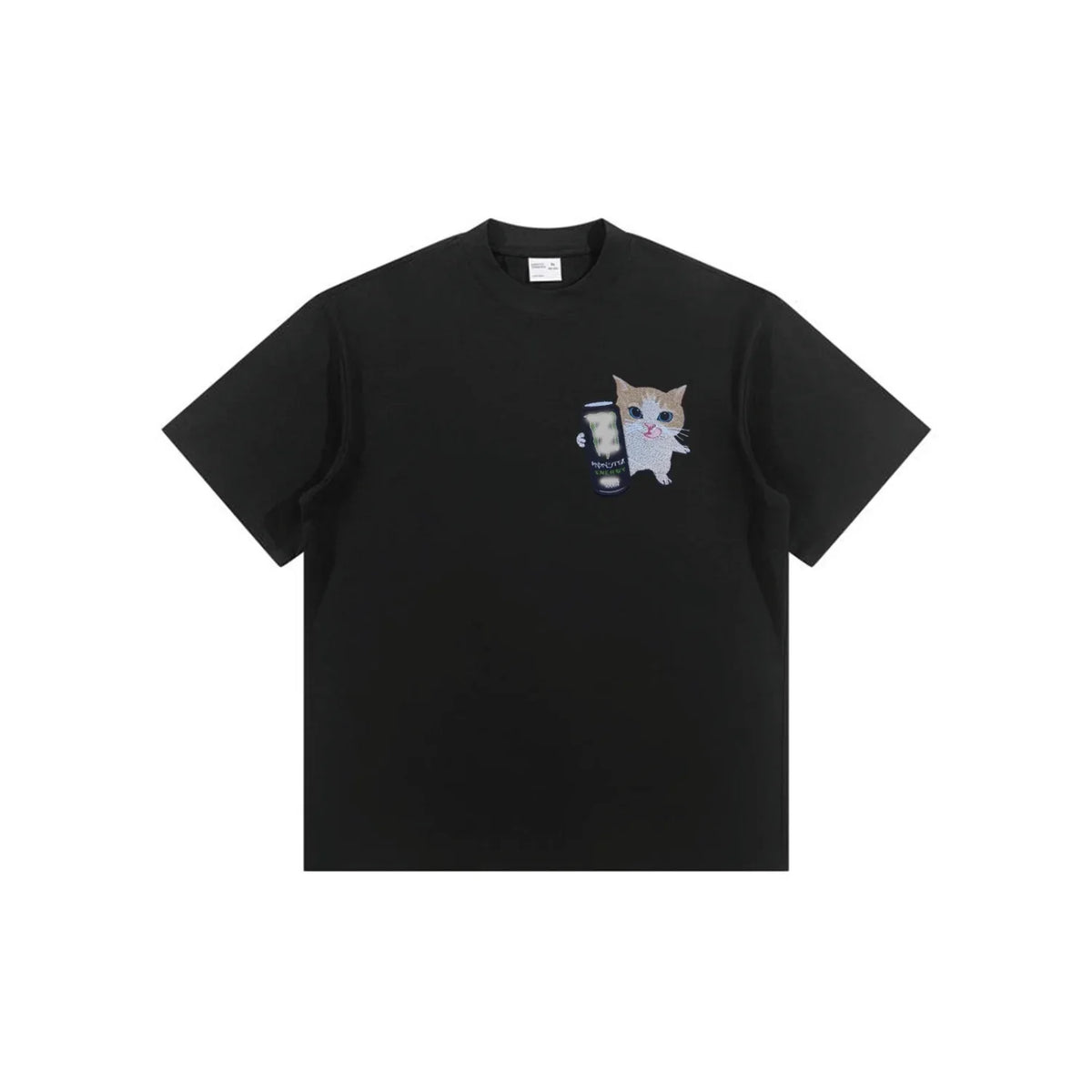 Aoklok & Evokyn Meowster Energy T-shirt Sweatshirt Hoodie（Black）