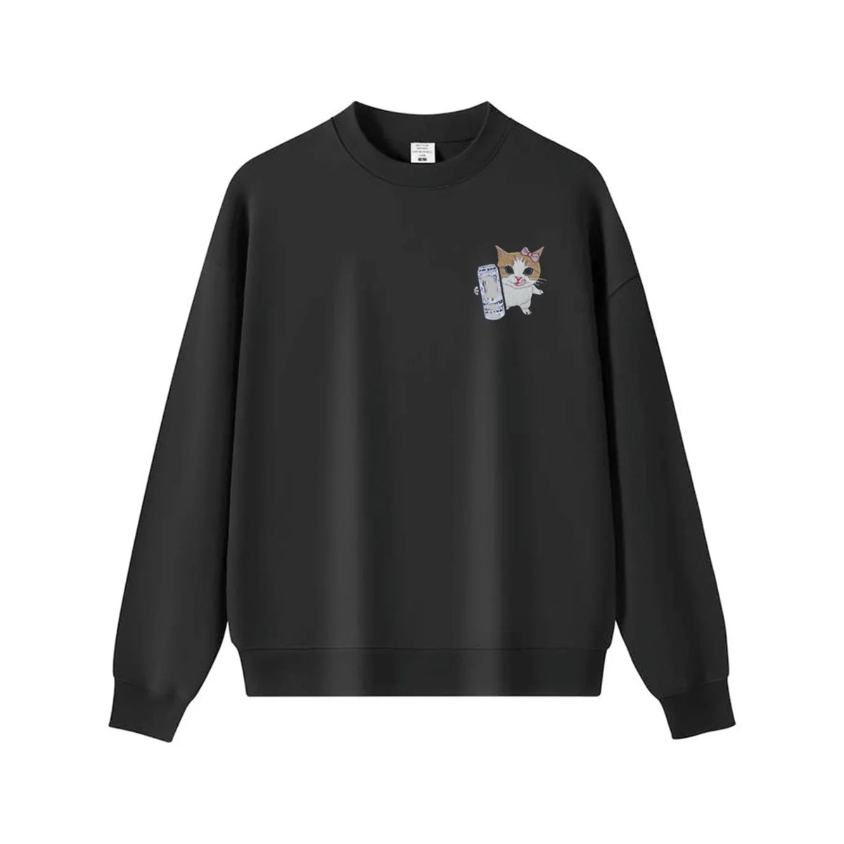 Aoklok & Evokyn Meowster Energy T-shirt Sweatshirt Hoodie（Black）