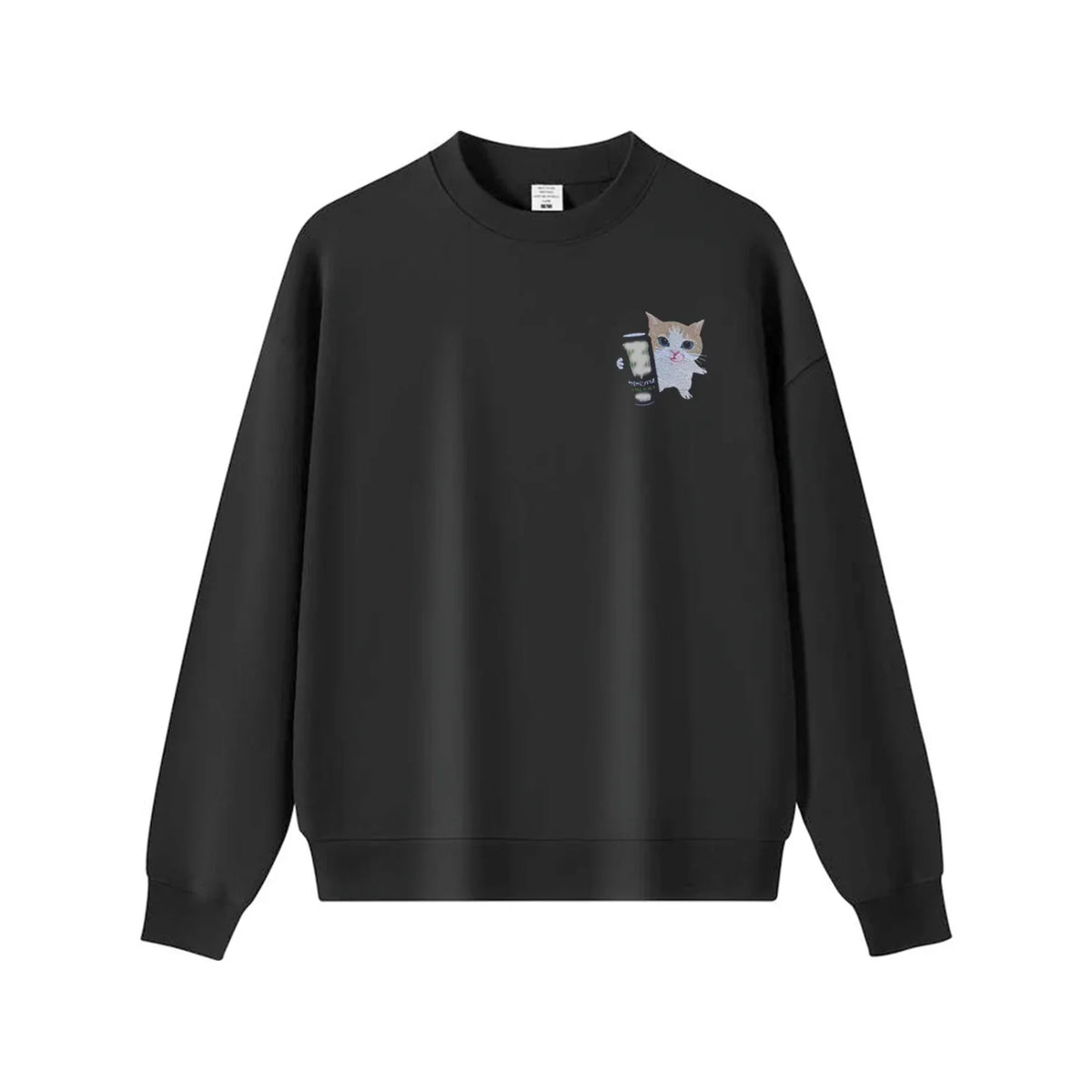 Aoklok & Evokyn Meowster Energy T-shirt Sweatshirt Hoodie（Black）