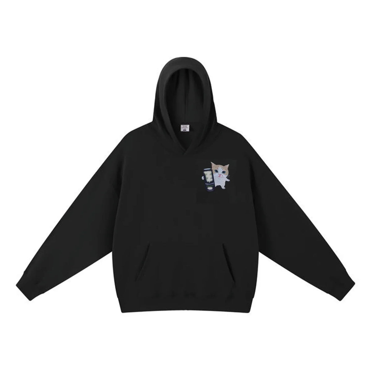 Aoklok & Evokyn Meowster Energy T-shirt Sweatshirt Hoodie（Black）