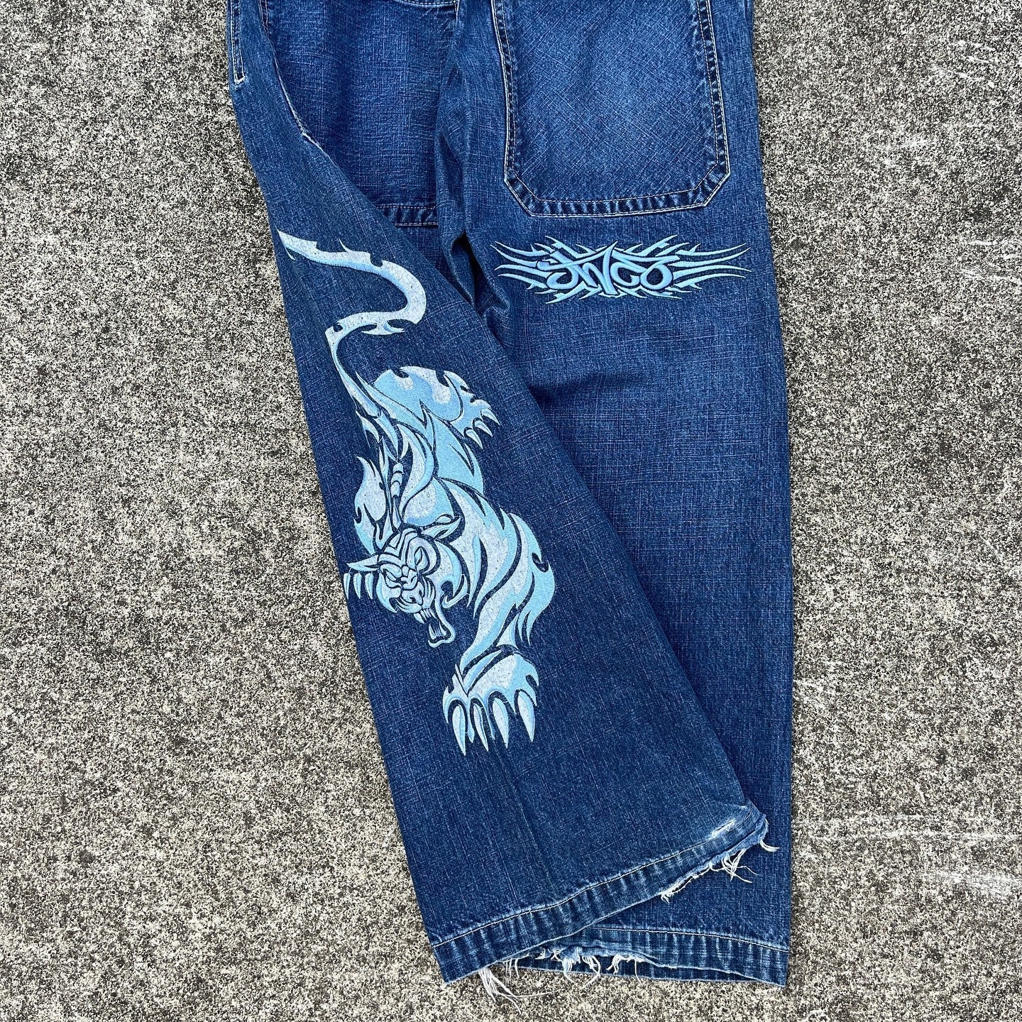 Baggout JEANS BLUE TRIBAL TIGER