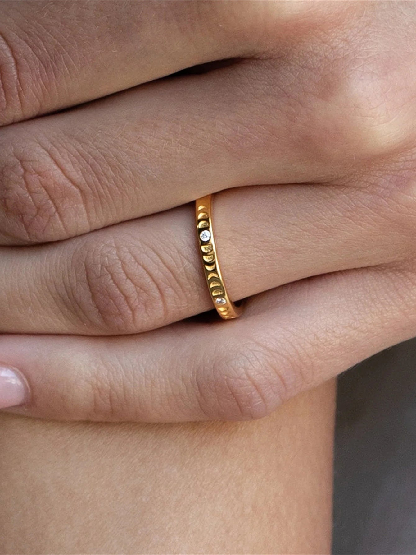 925 Sterling Silver Minimalist Zircon Band Ring