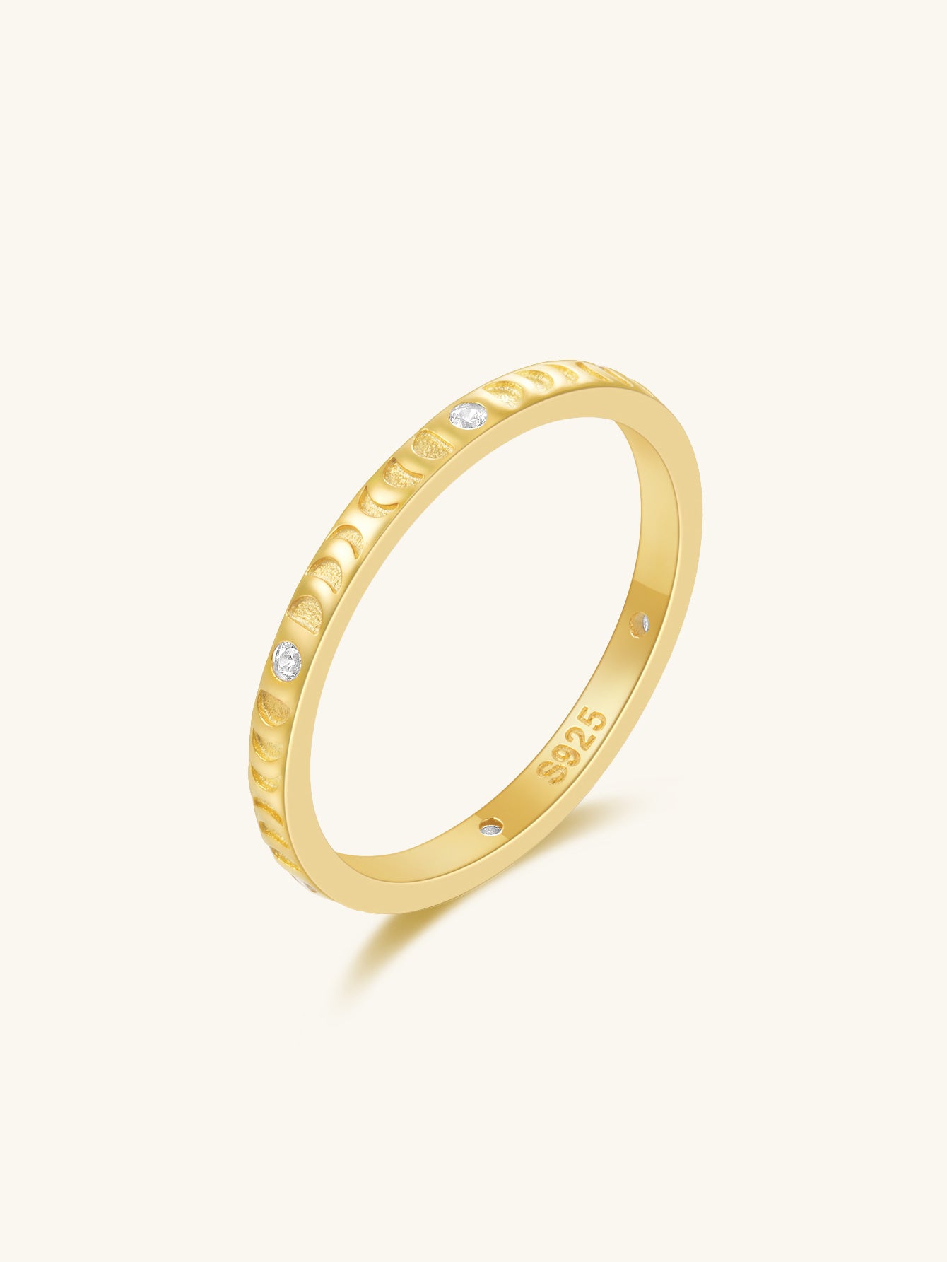 925 Sterling Silver Minimalist Zircon Band Ring