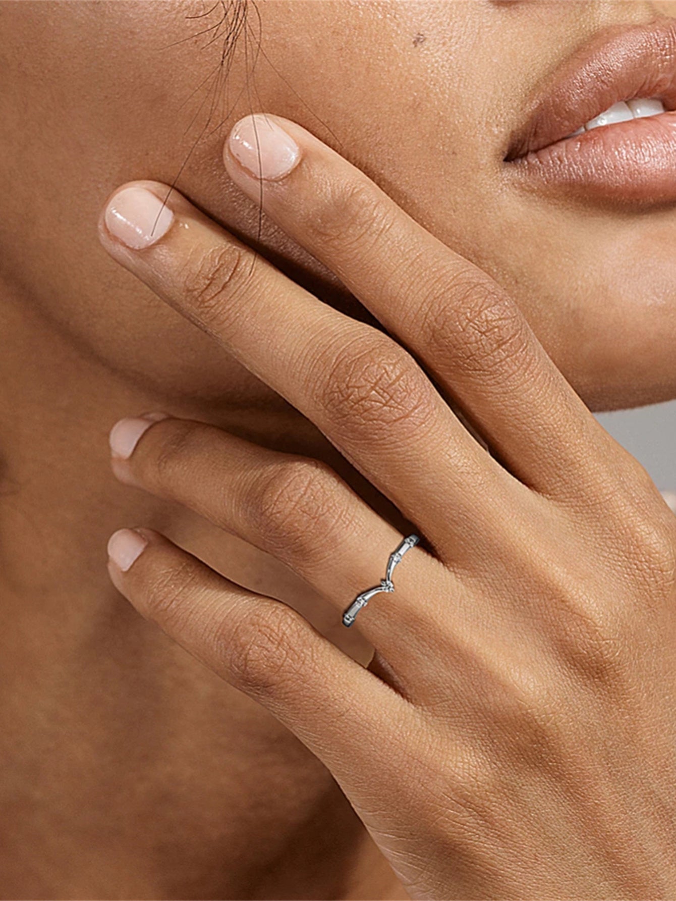 925 Sterling Silver Open Zircon Wrap Ring