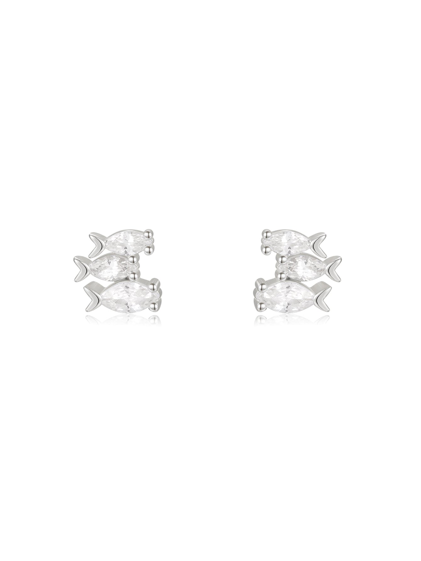 S925 Sterling Silver Little Fish Stud Earrings