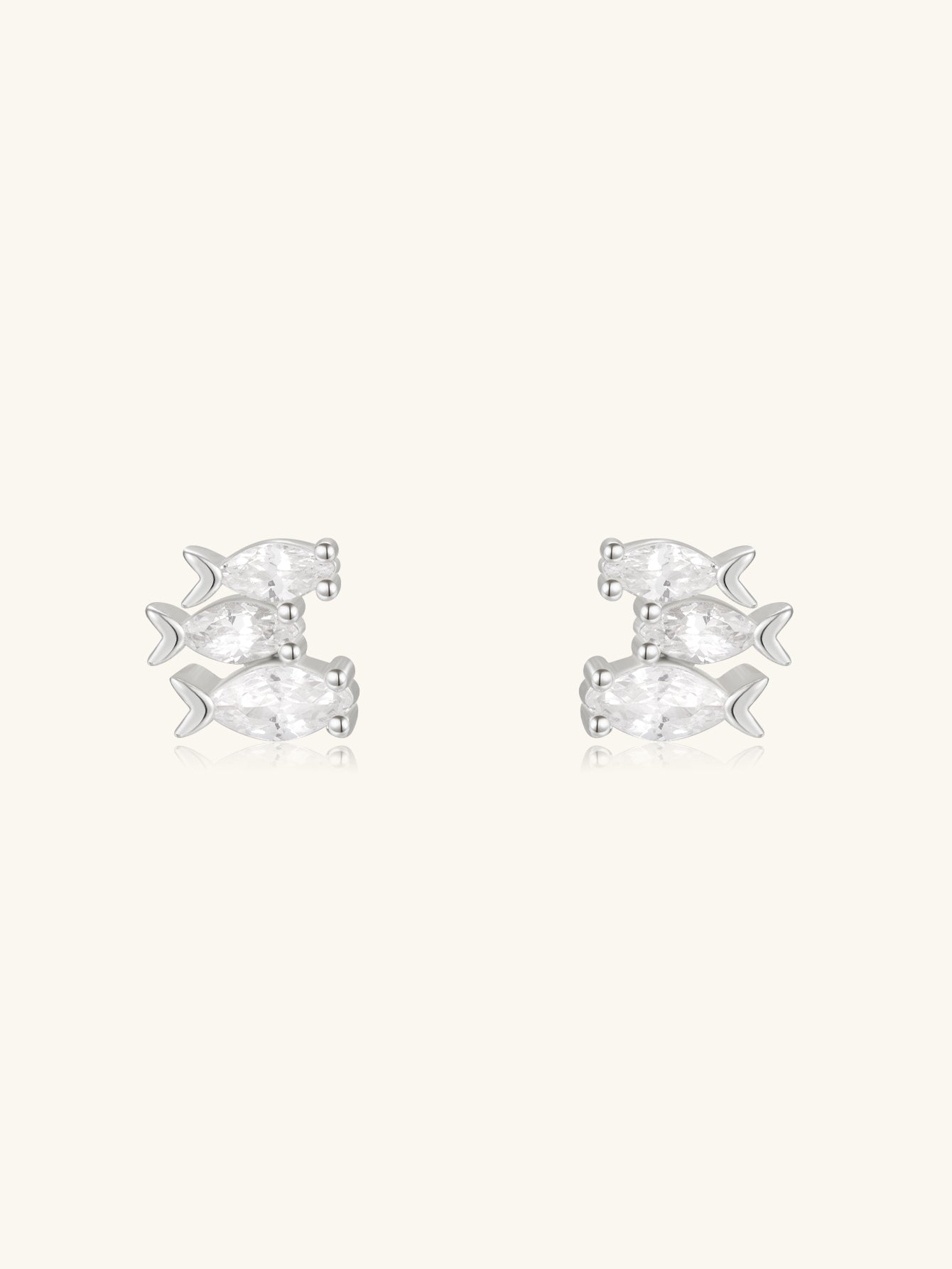 S925 Sterling Silver Little Fish Stud Earrings