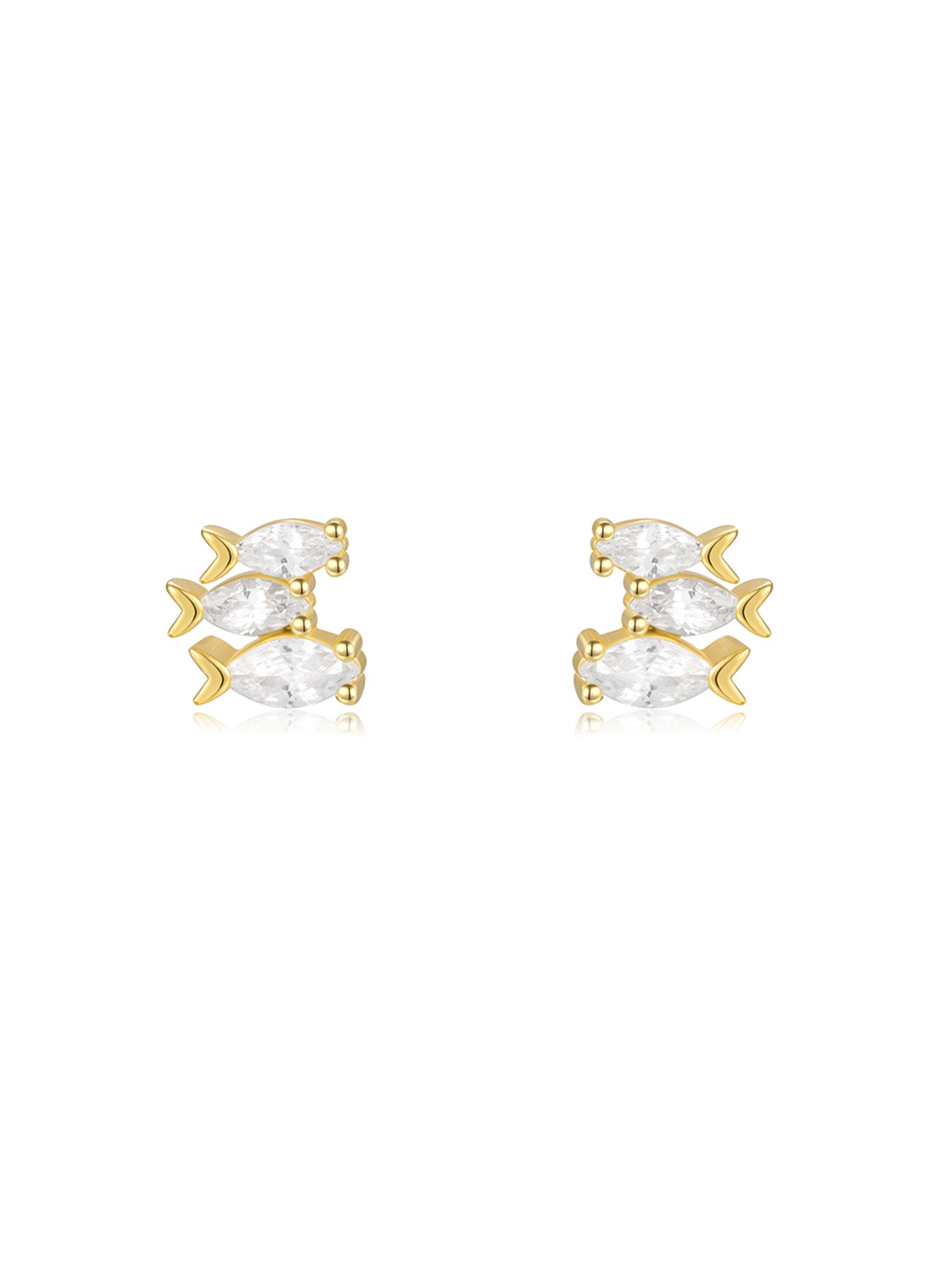 S925 Sterling Silver Little Fish Stud Earrings