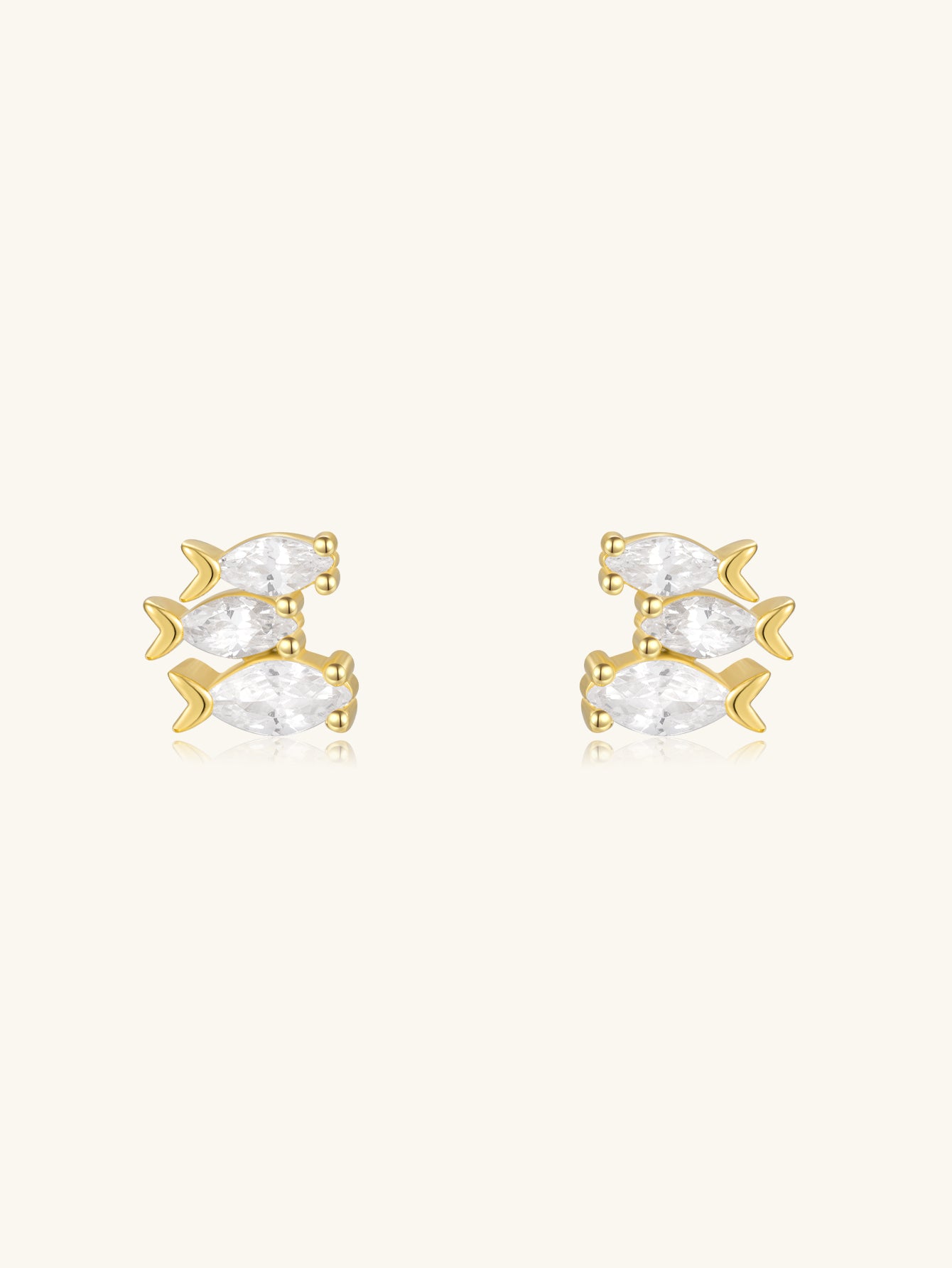 S925 Sterling Silver Little Fish Stud Earrings