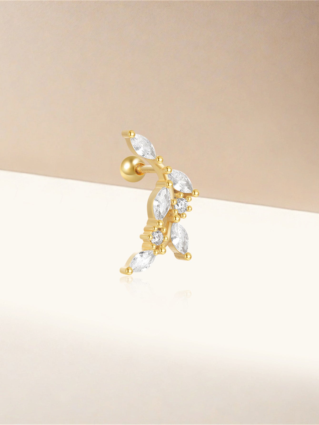 925 Sterling Silver Tiny Zircon Flat Back Piercing Stud Earrings