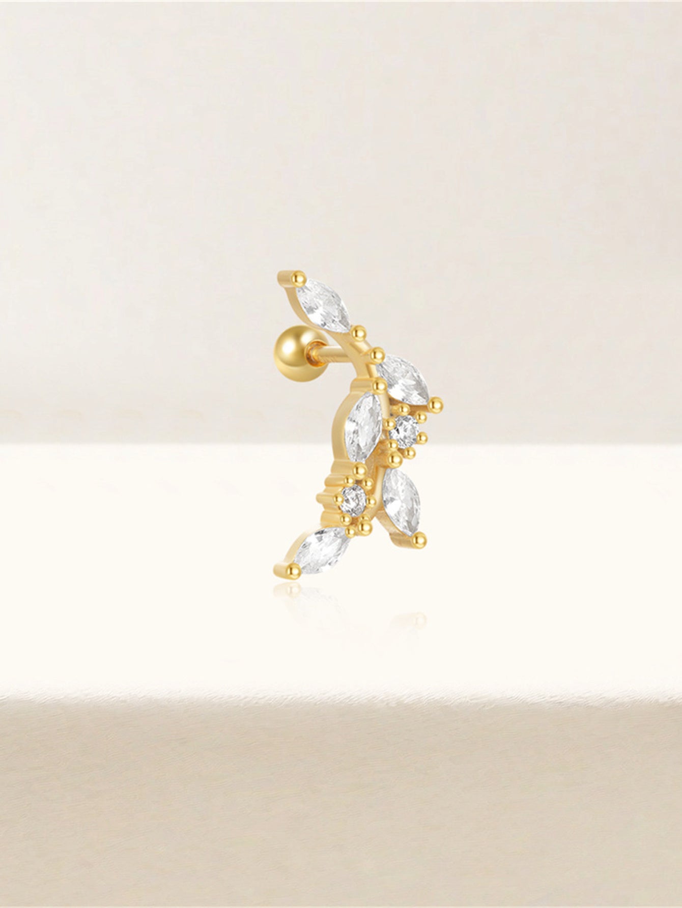 925 Sterling Silver Tiny Zircon Flat Back Piercing Stud Earrings