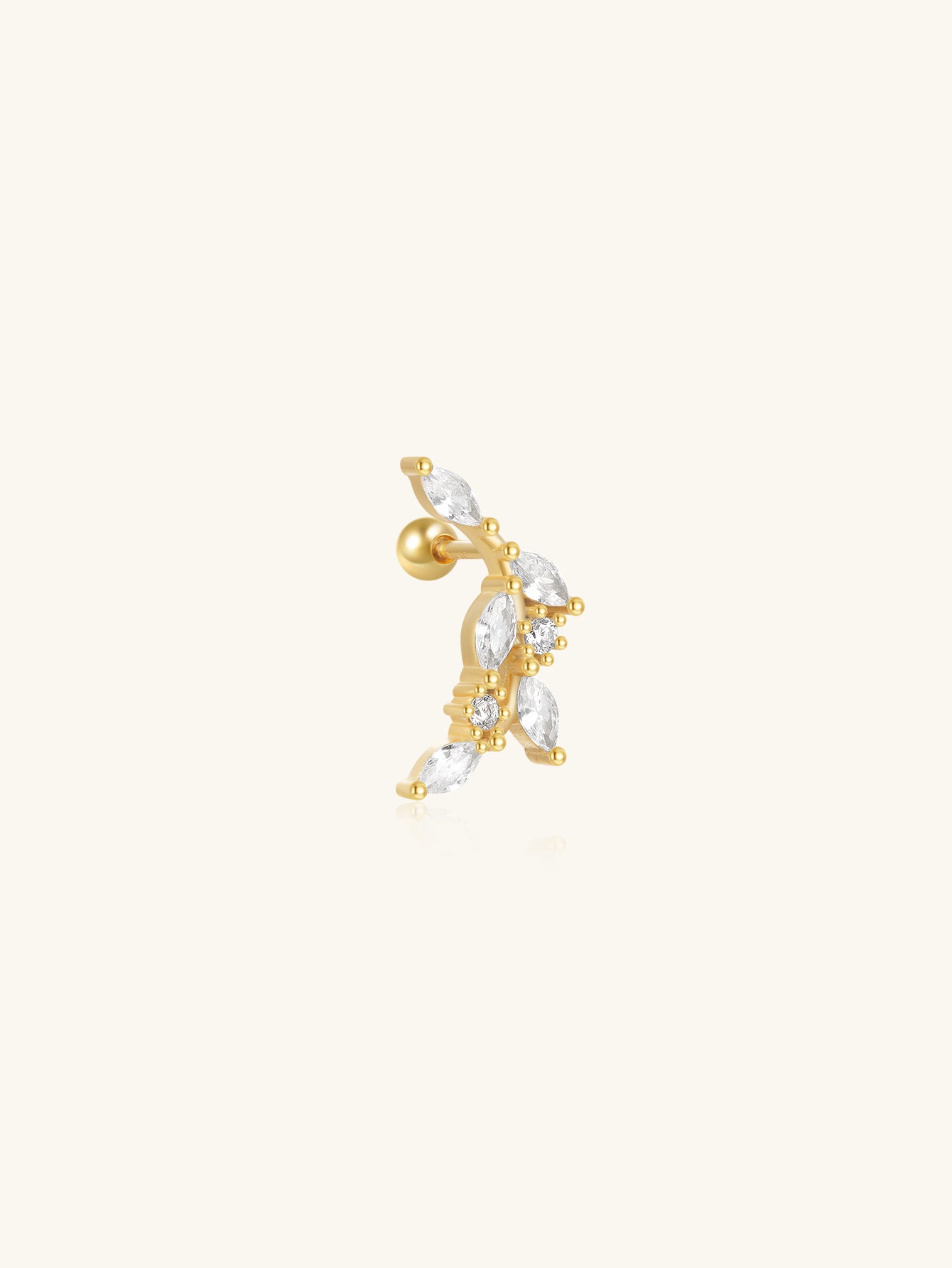 925 Sterling Silver Tiny Zircon Flat Back Piercing Stud Earrings