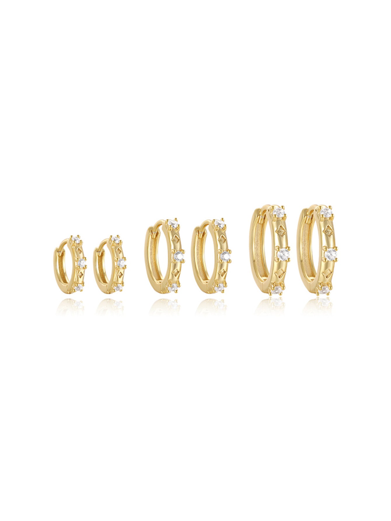 925 Sterling Silver Zircon Huggie Hoop Earrings
