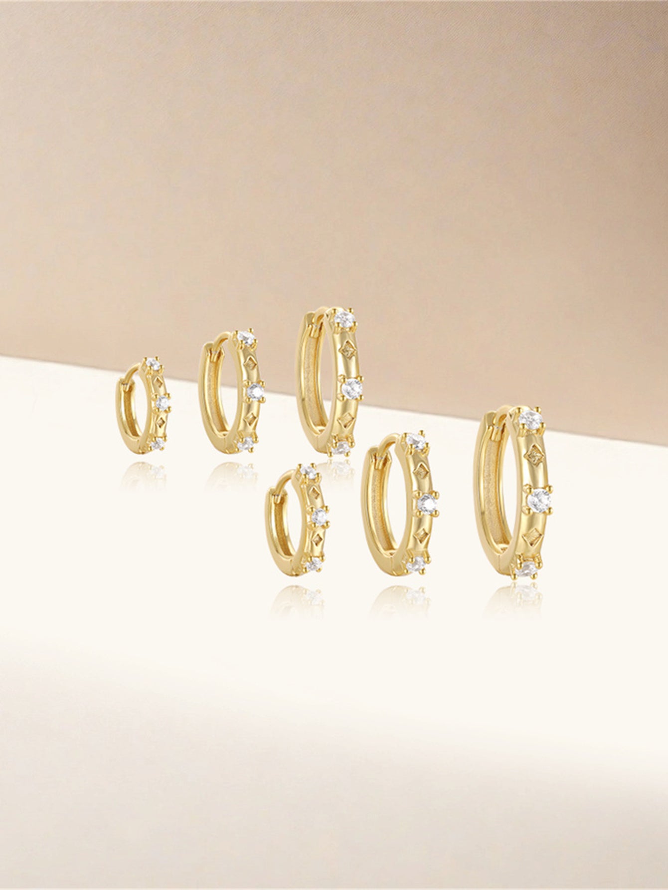 925 Sterling Silver Zircon Huggie Hoop Earrings