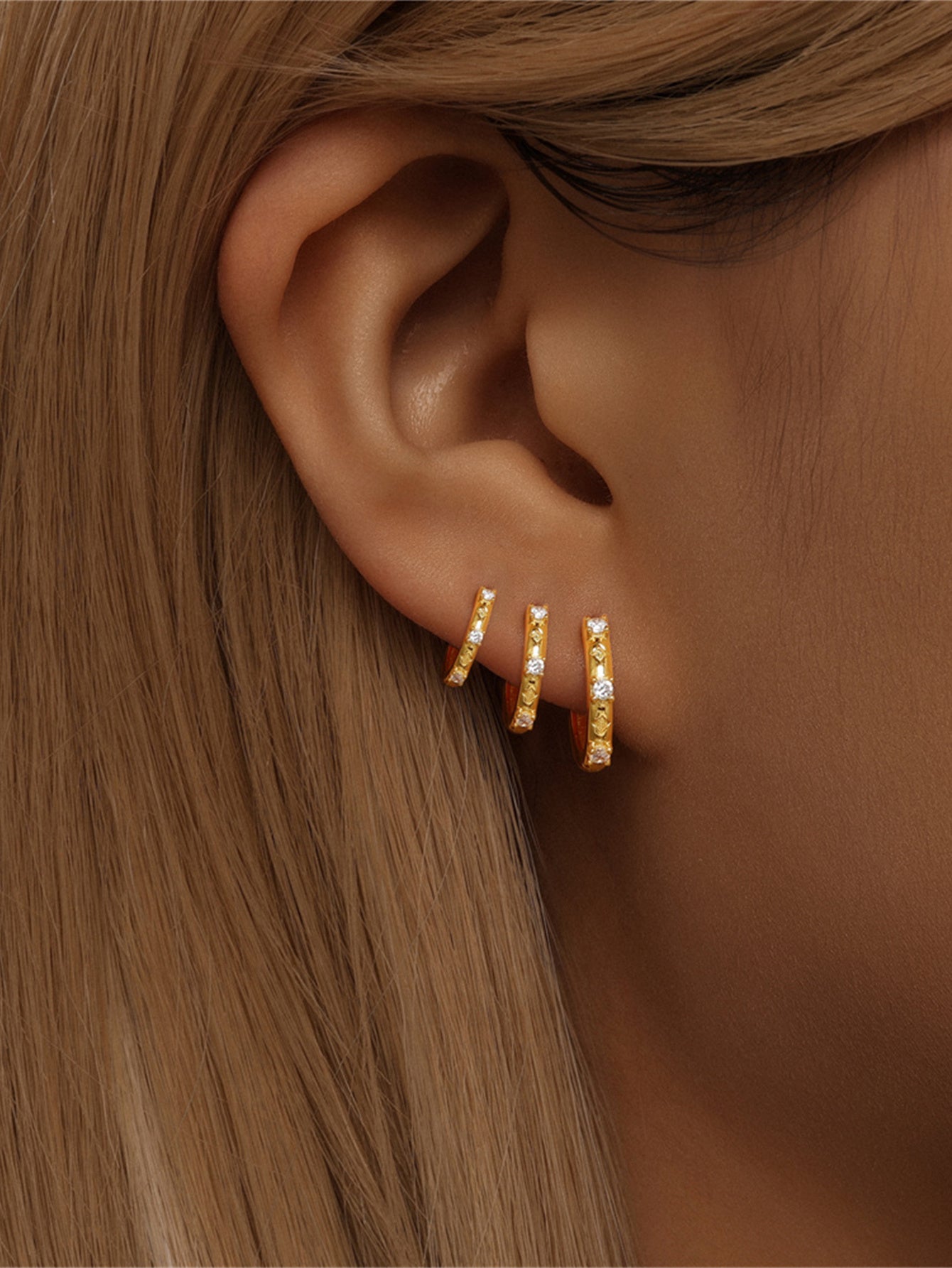 925 Sterling Silver Zircon Huggie Hoop Earrings