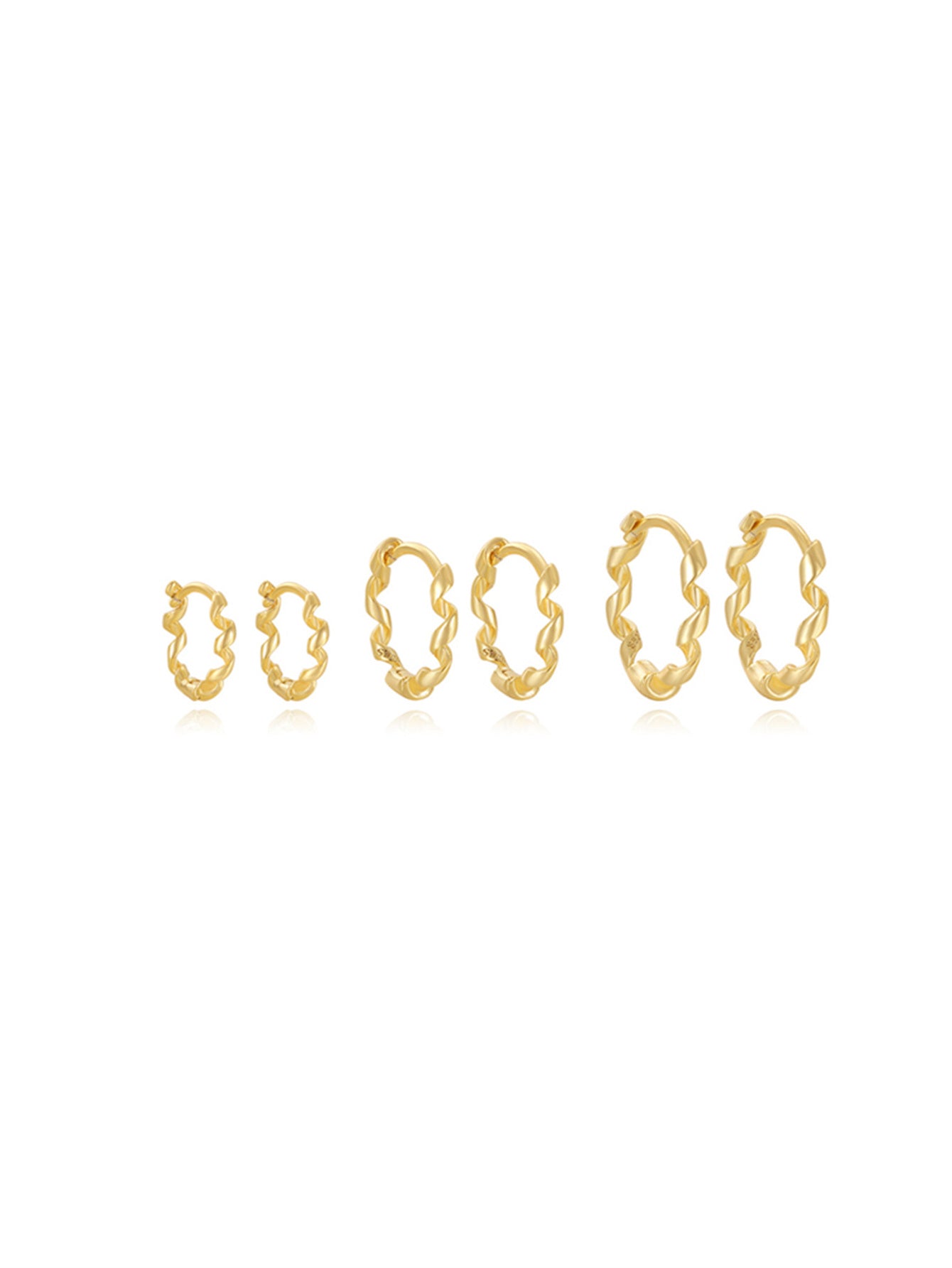 925 Sterling Silver Rope Twist Huggie Earrings