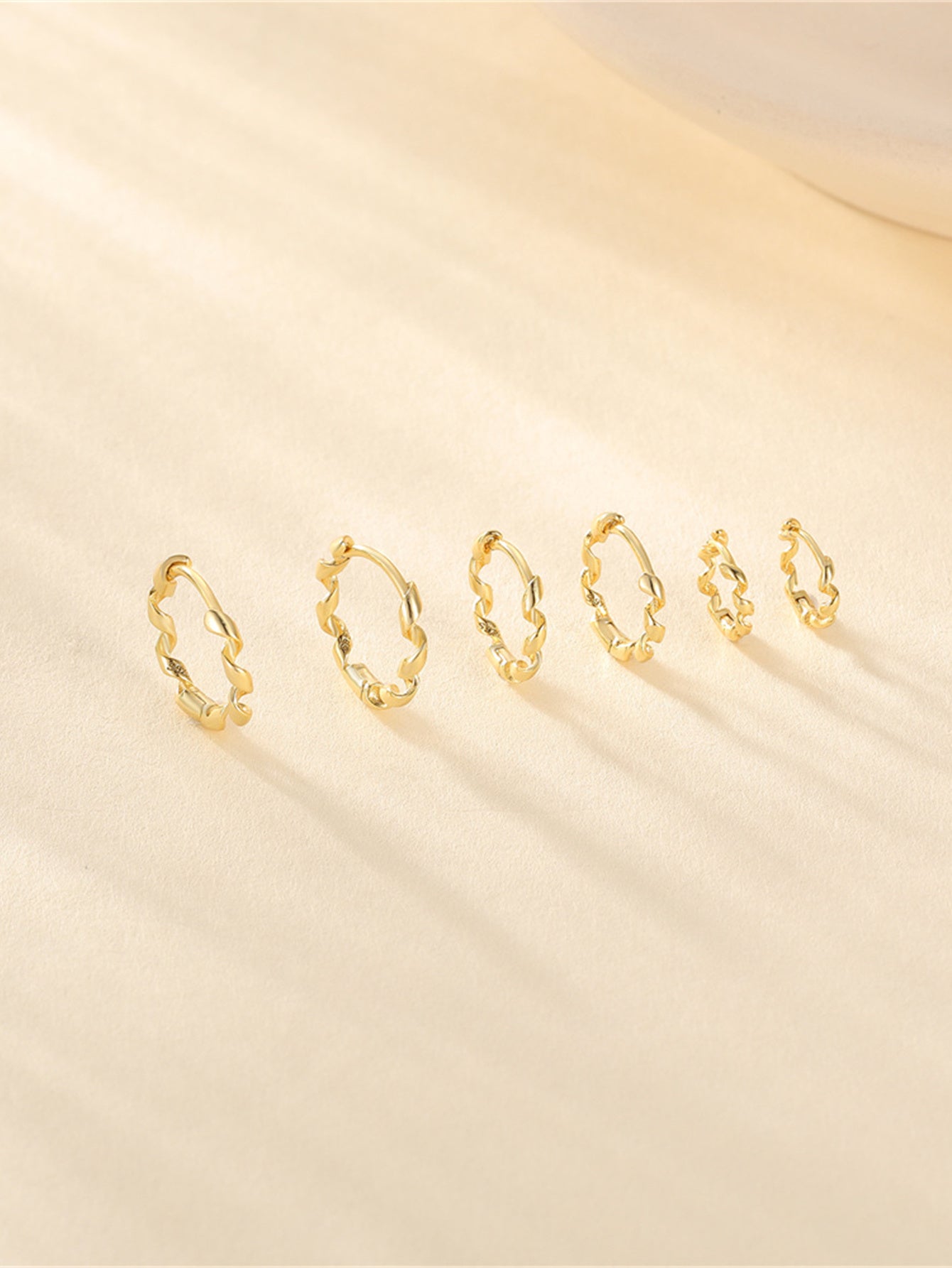 925 Sterling Silver Rope Twist Huggie Earrings