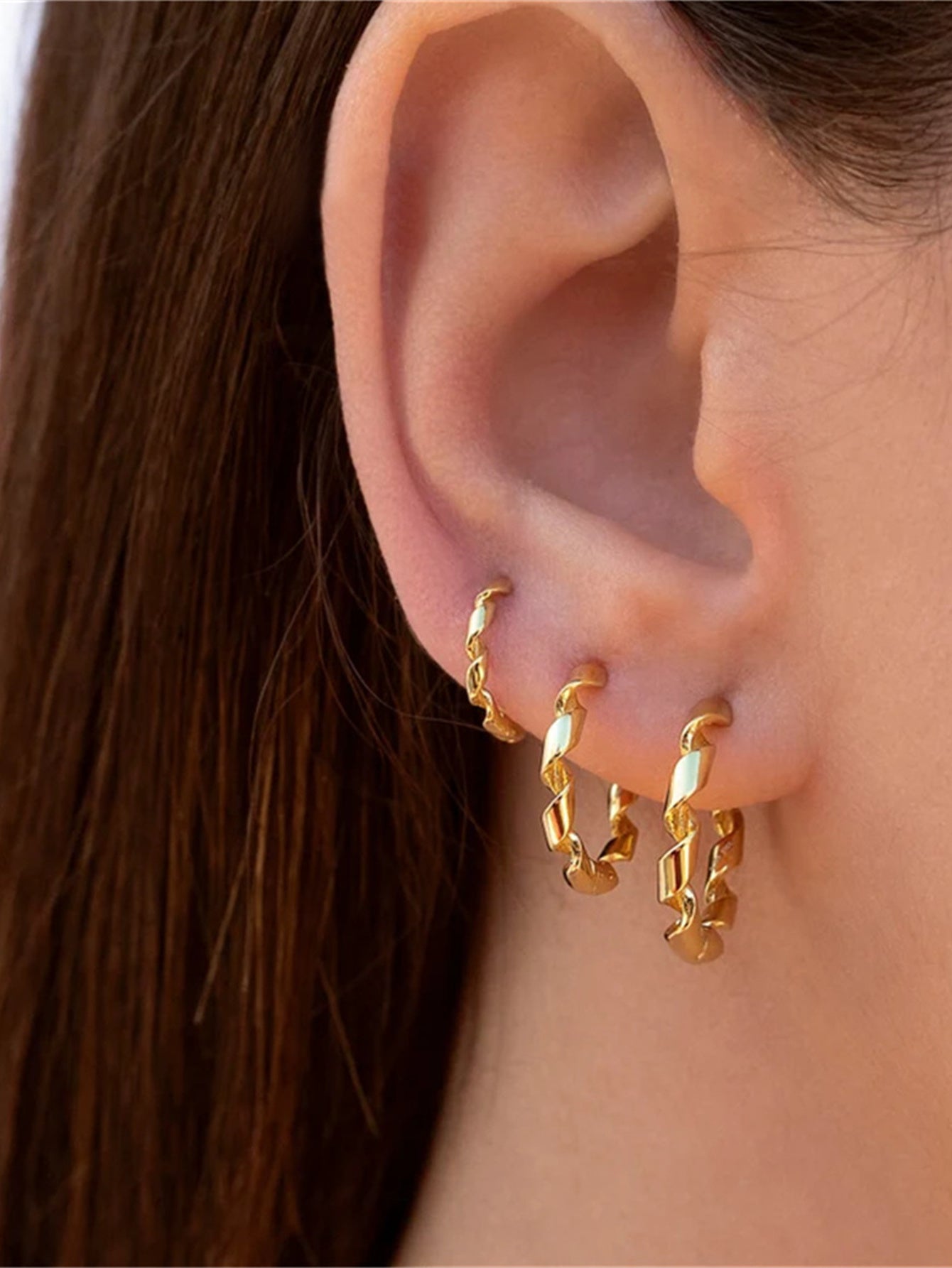 925 Sterling Silver Rope Twist Huggie Earrings