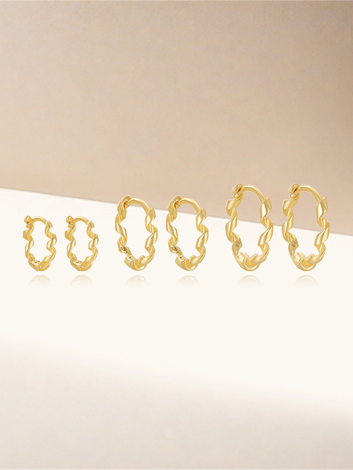 925 Sterling Silver Rope Twist Huggie Earrings