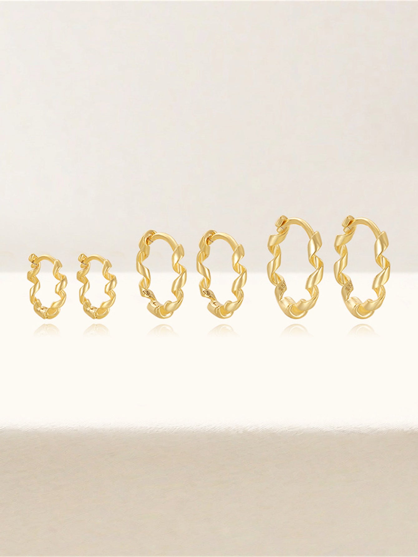 925 Sterling Silver Rope Twist Huggie Earrings