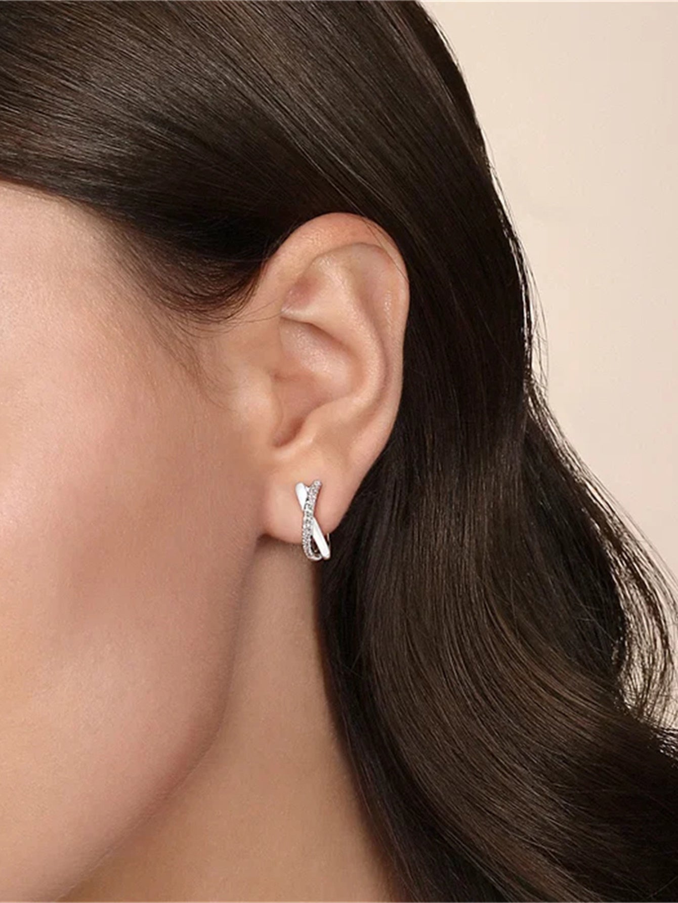 925 Sterling Silver Colorful Enamel Zircon Hoop Earrings