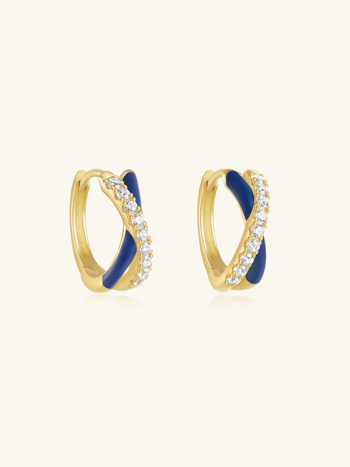 925 Sterling Silver Colorful Enamel Zircon Hoop Earrings