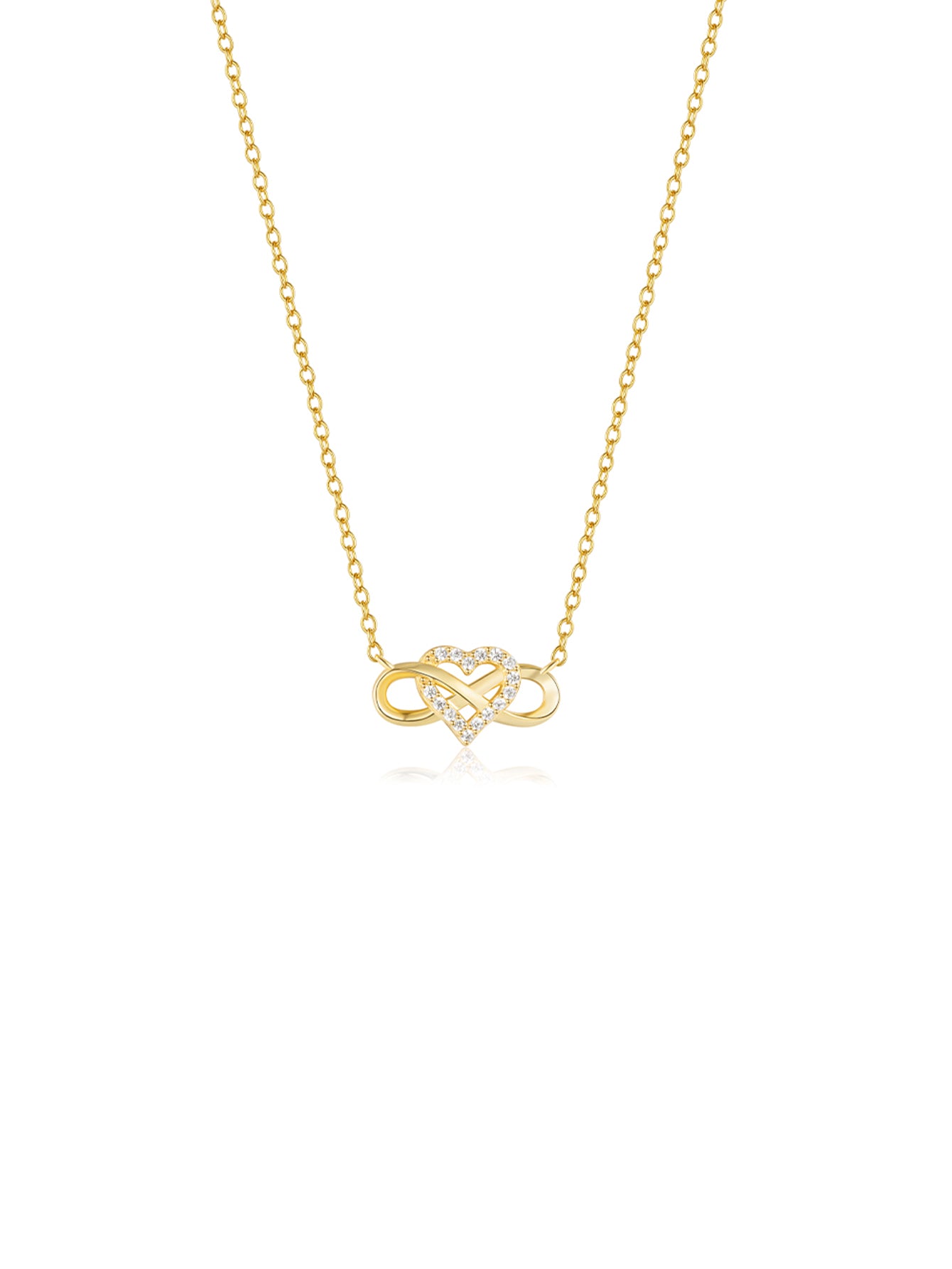925 Sterling Silver Infinity Heart Zircon Necklace