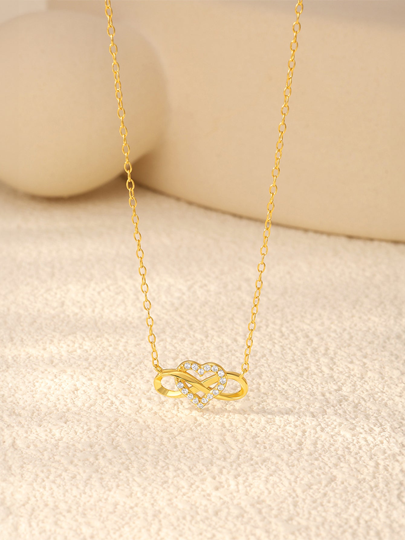 925 Sterling Silver Infinity Heart Zircon Necklace