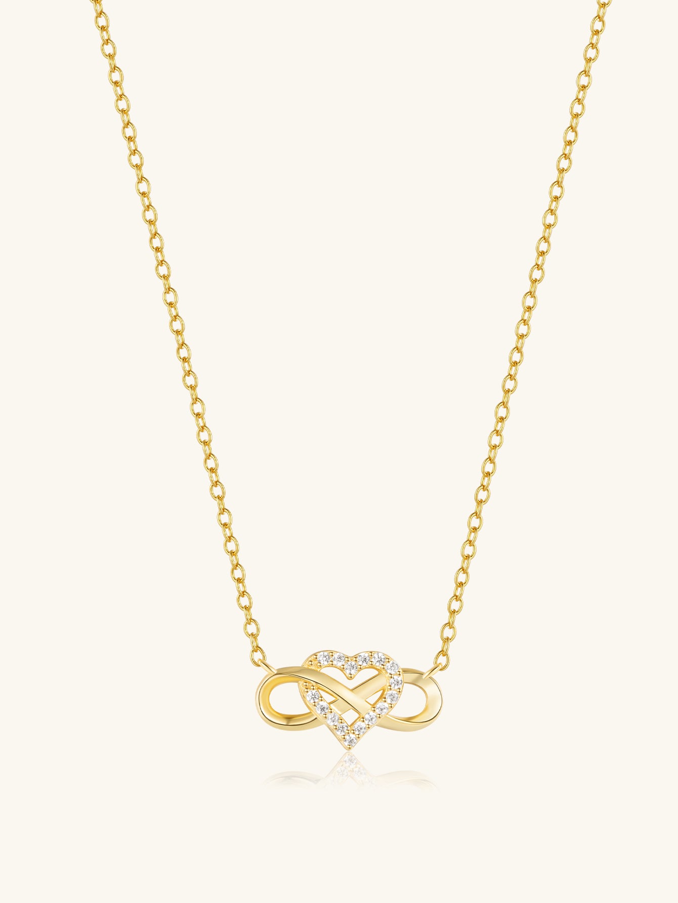 925 Sterling Silver Infinity Heart Zircon Necklace