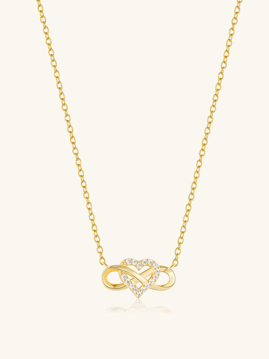 925 Sterling Silver Infinity Heart Zircon Necklace