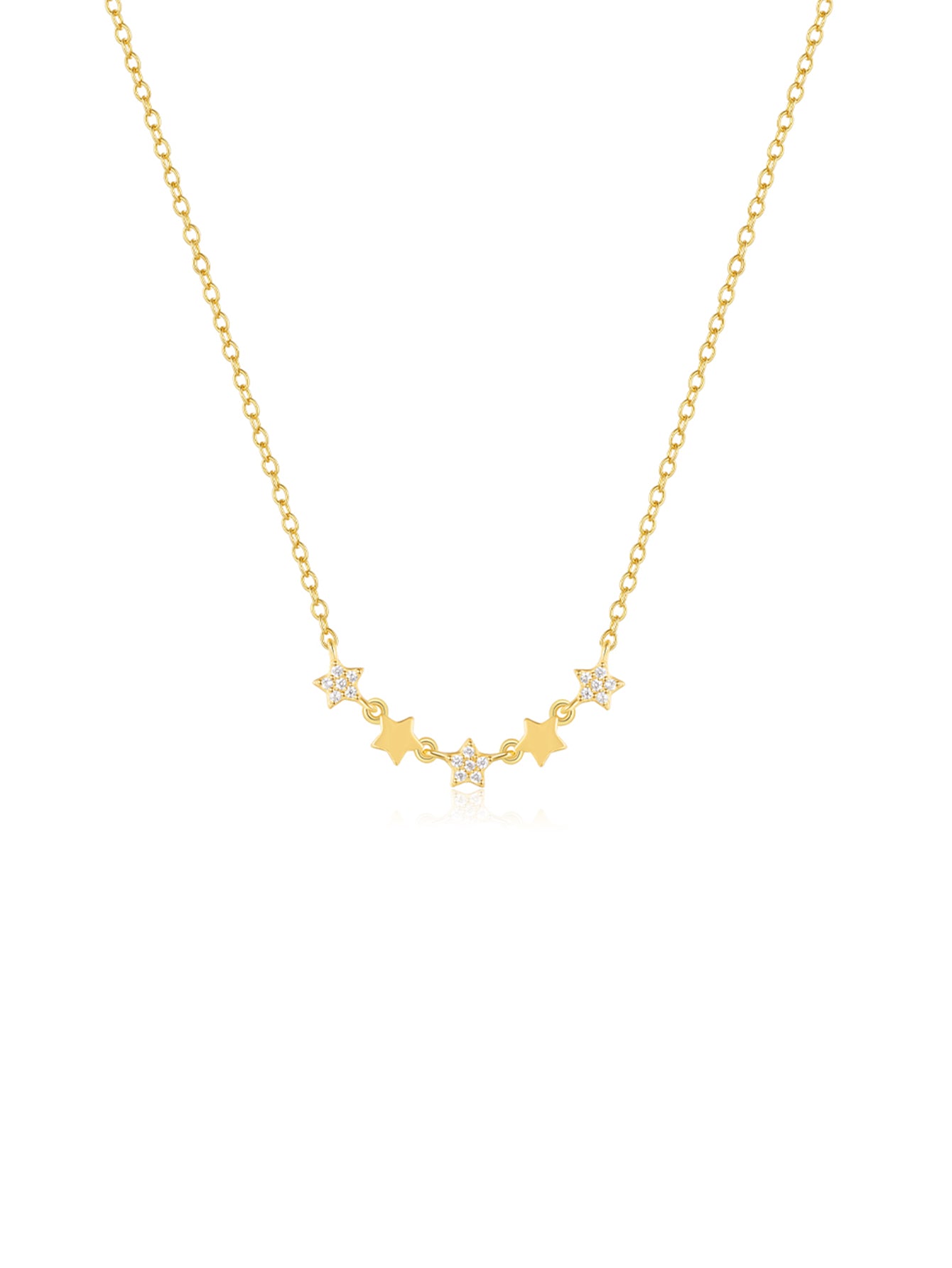 925 Sterling Silver Celestial Star Zircon Necklace