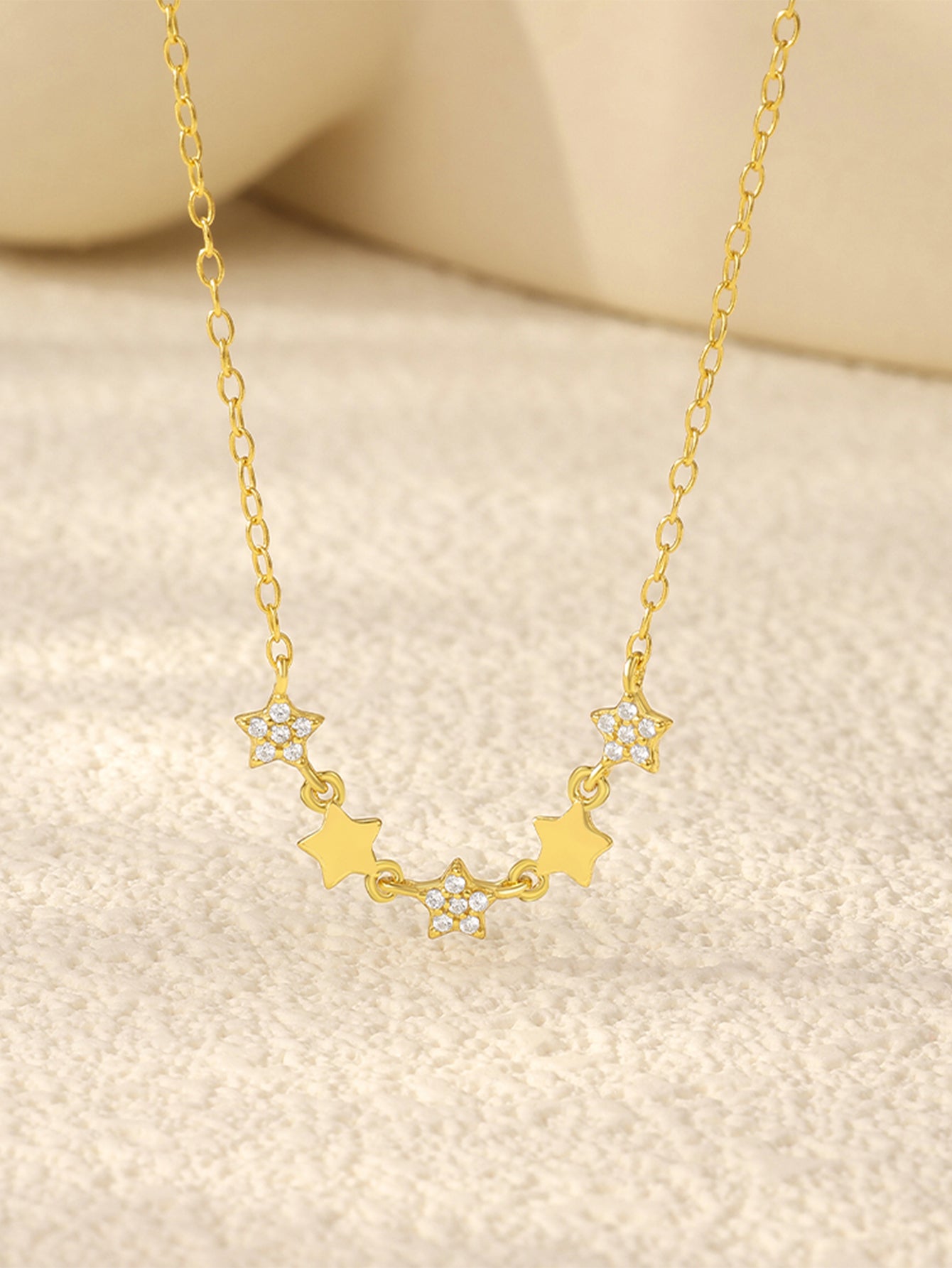 925 Sterling Silver Celestial Star Zircon Necklace