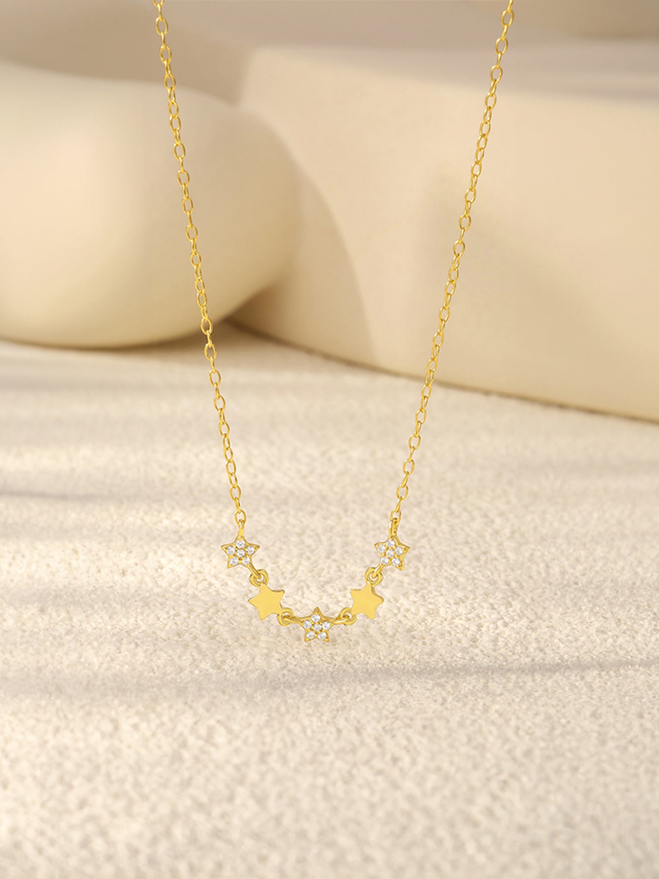 925 Sterling Silver Celestial Star Zircon Necklace