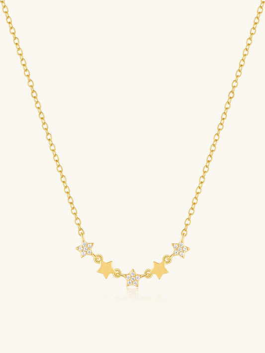 925 Sterling Silver Celestial Star Zircon Necklace
