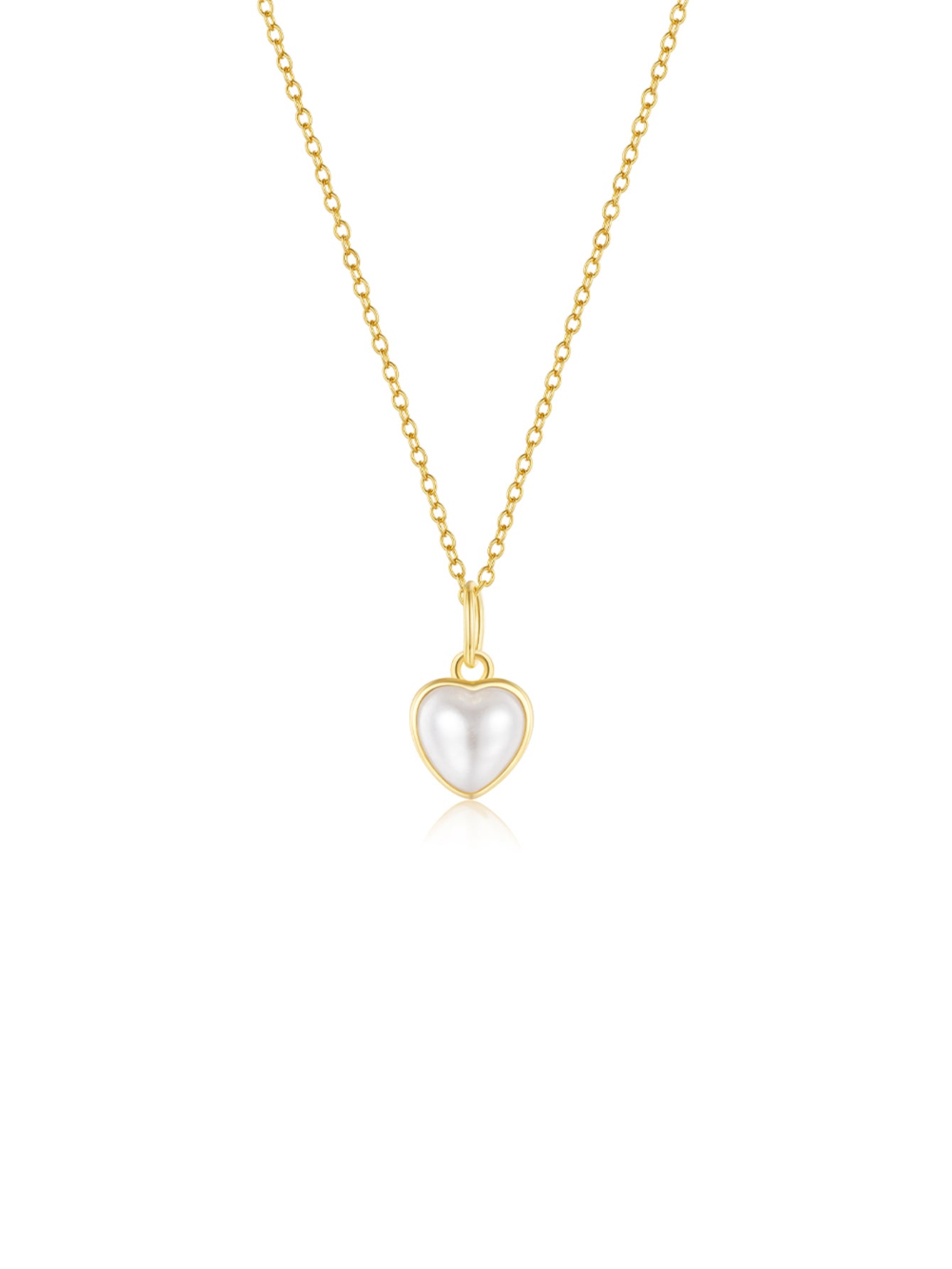 925 Sterling Silver Pearl Heart Pendant Necklace