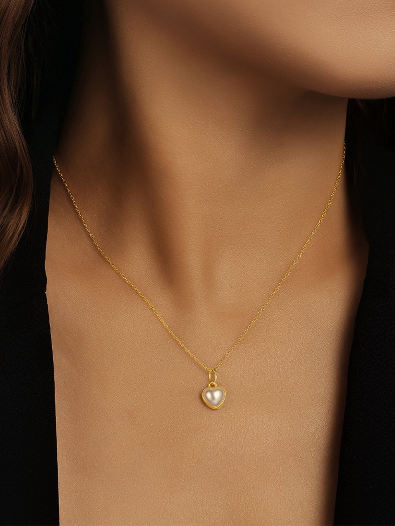 925 Sterling Silver Pearl Heart Pendant Necklace