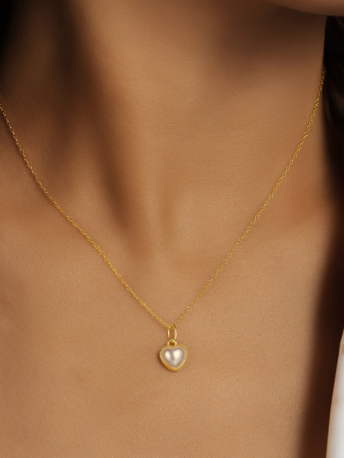 925 Sterling Silver Pearl Heart Pendant Necklace