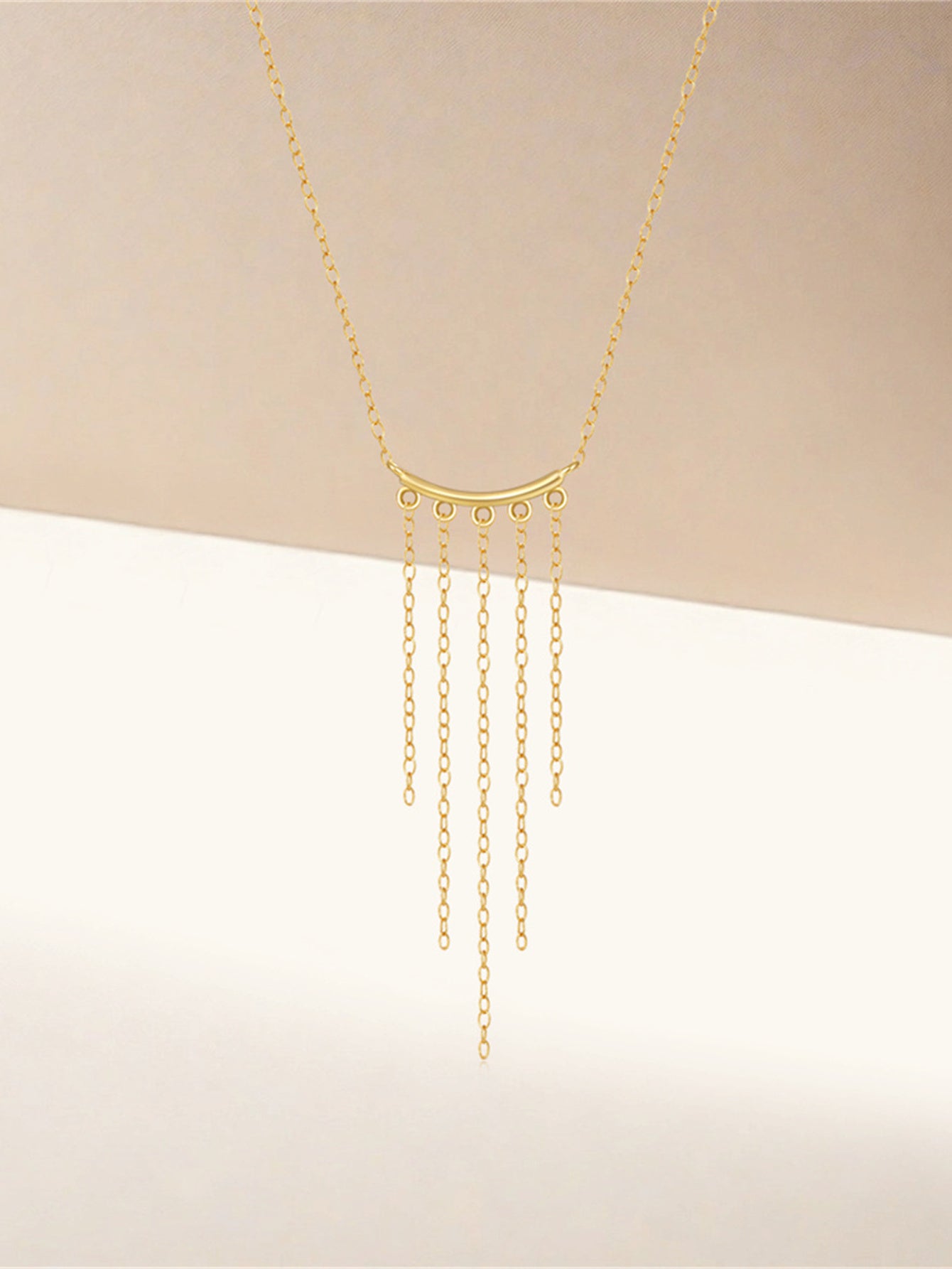 925 Sterling Silver Multi Chain Fringe Necklace