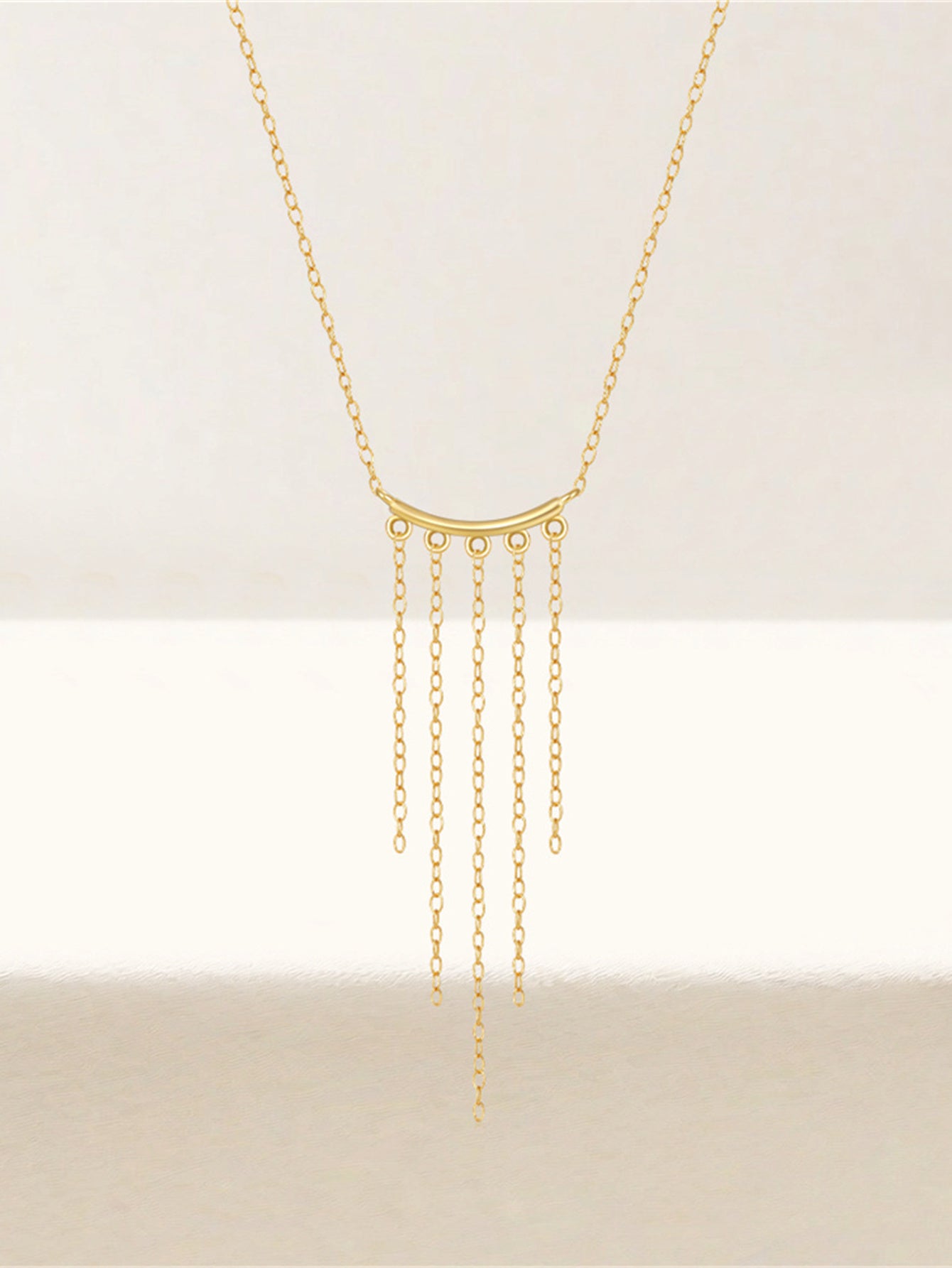 925 Sterling Silver Multi Chain Fringe Necklace