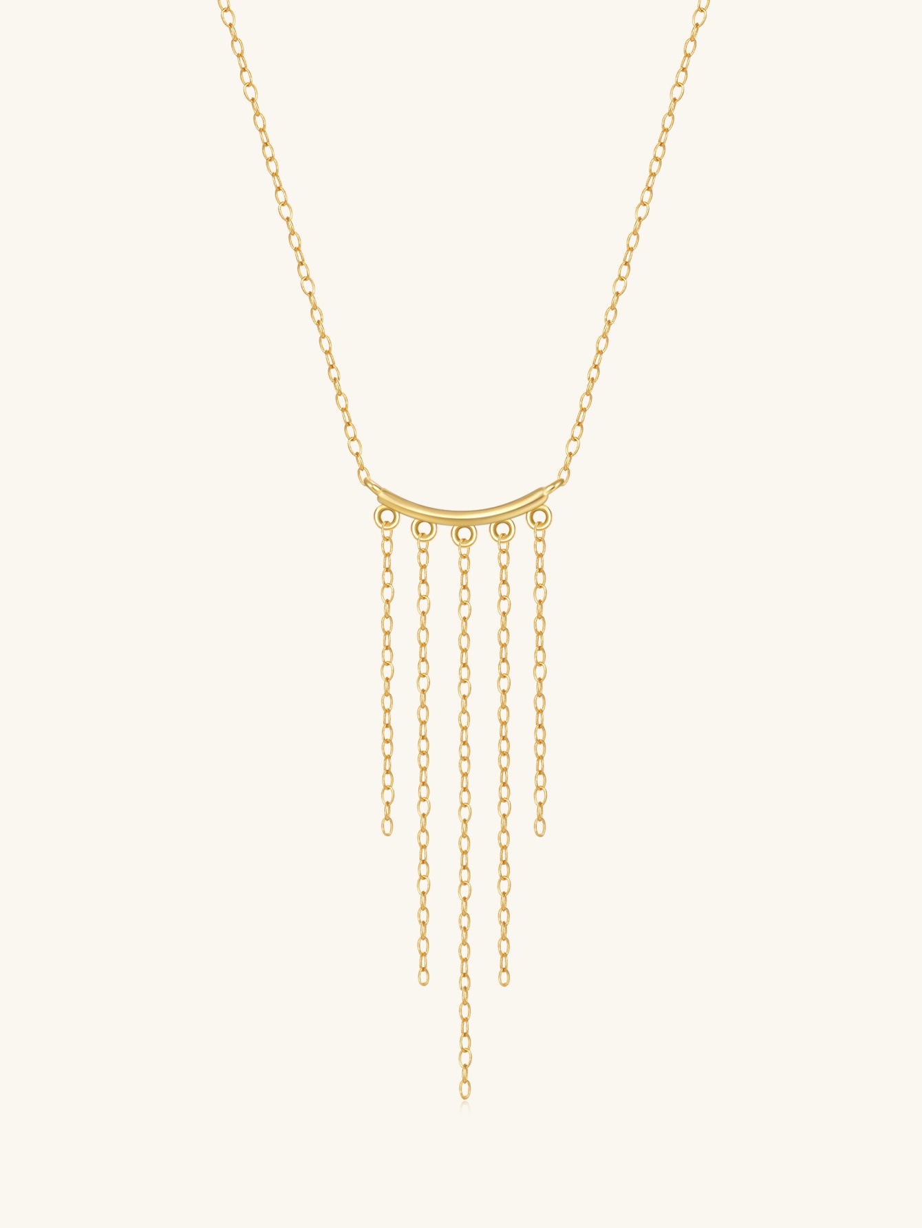 925 Sterling Silver Multi Chain Fringe Necklace