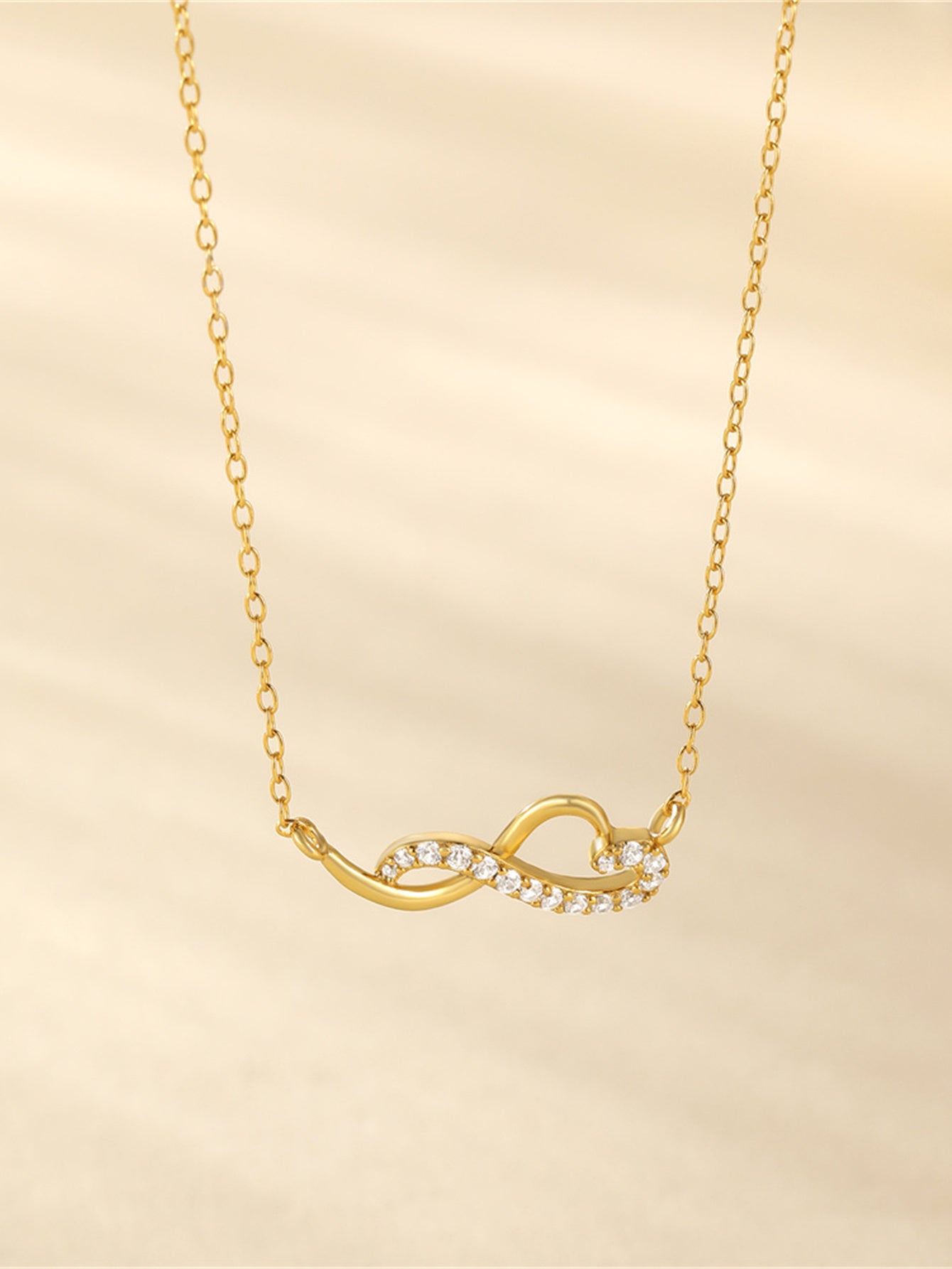 925 Sterling Silver Infinity Zircon Necklace
