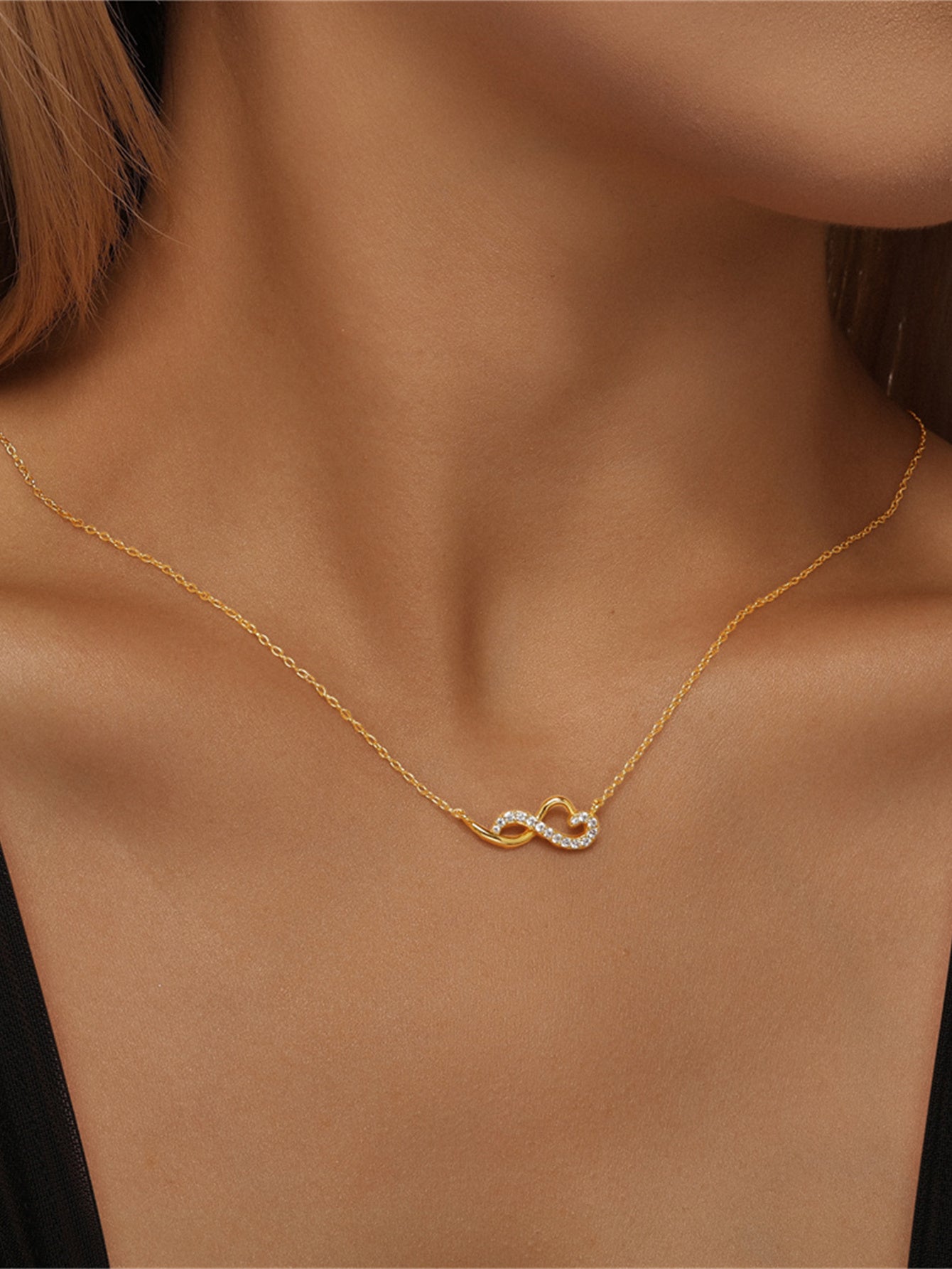 925 Sterling Silver Infinity Zircon Necklace