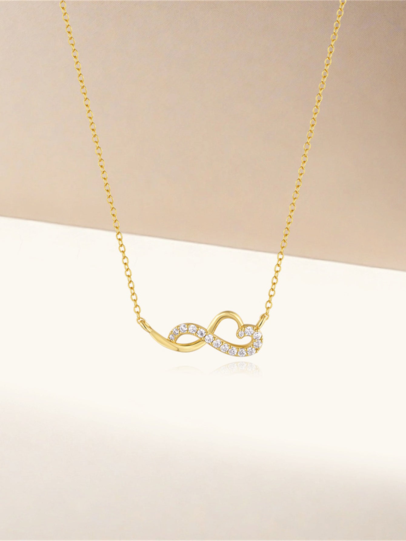 925 Sterling Silver Infinity Zircon Necklace