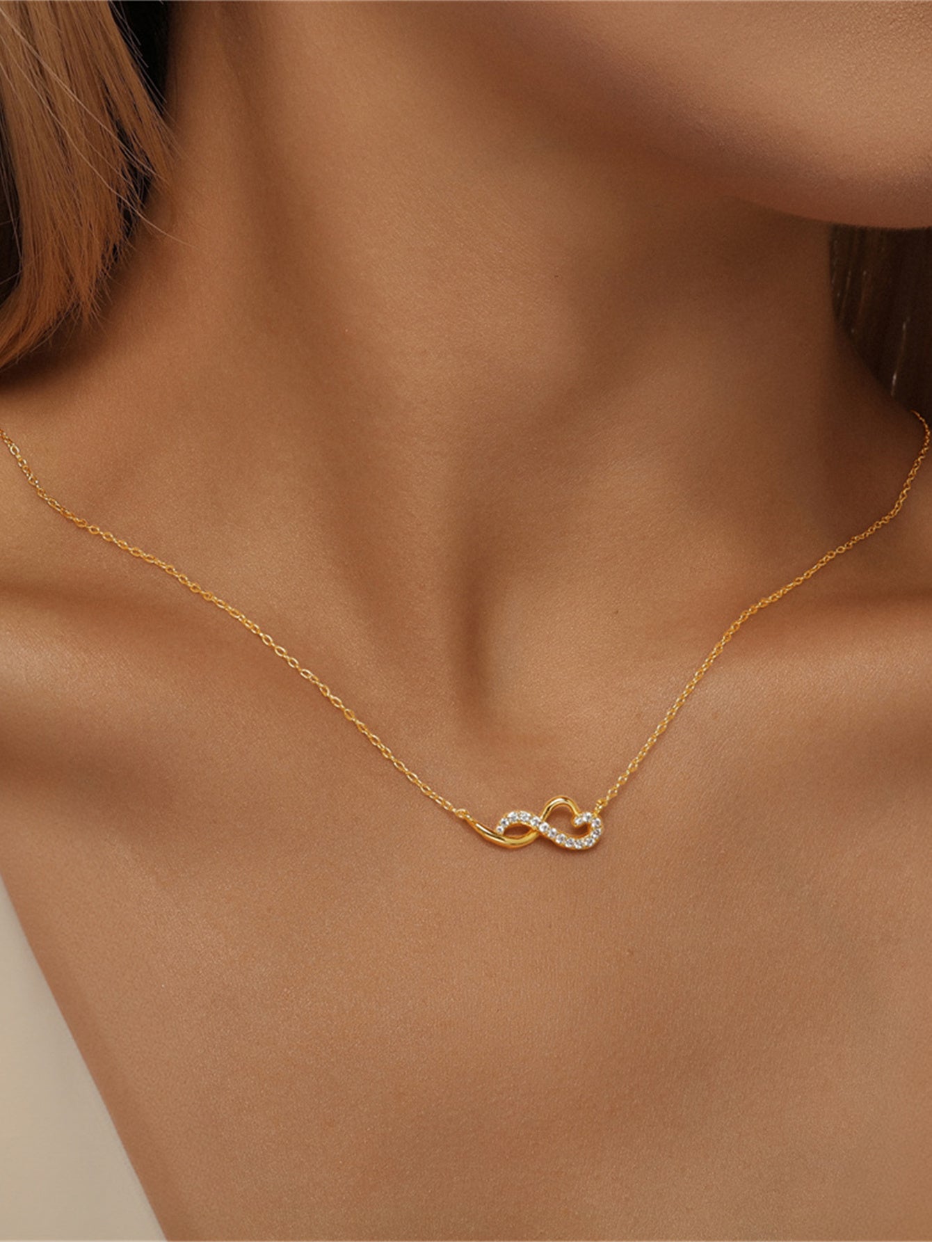 925 Sterling Silver Infinity Zircon Necklace